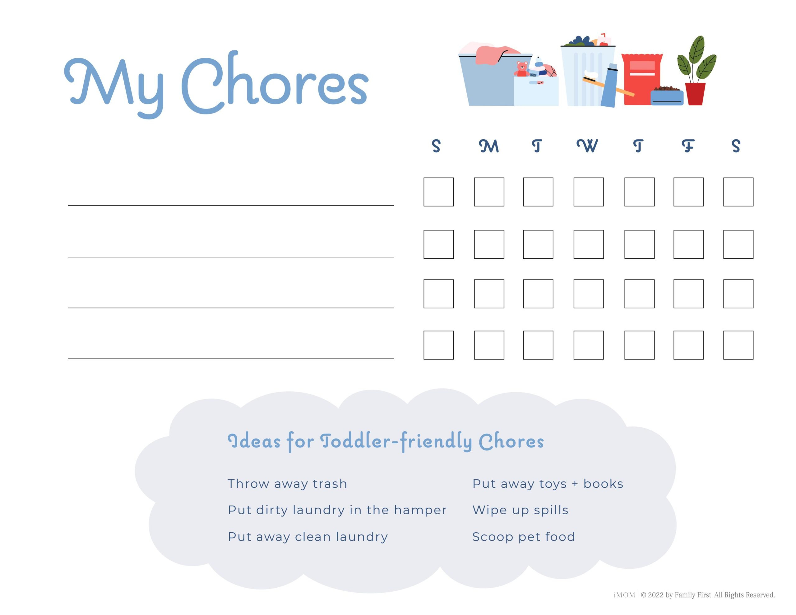 10 Free Printable Chore Charts - Imom regarding Chore Chart For Kids Printable