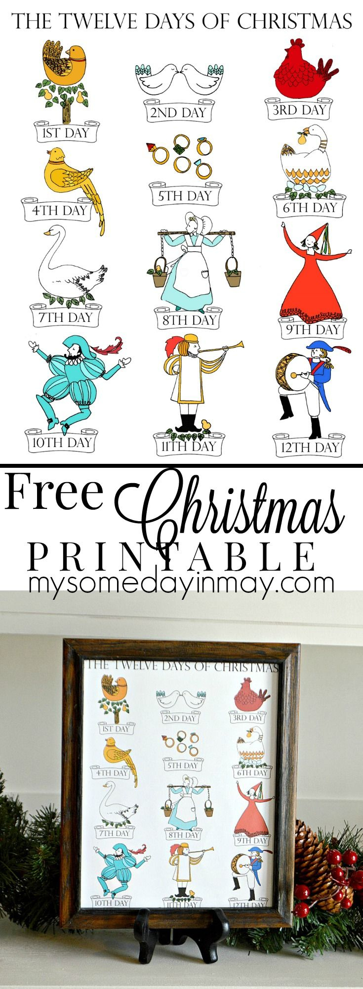 12 Days Of Christmas Printable intended for Free Printable 12 Days of Christmas Clipart