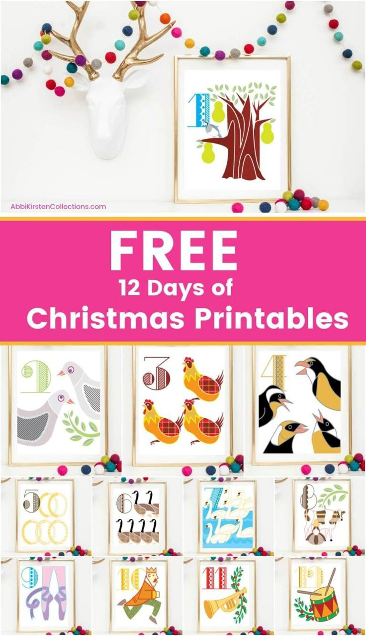 12 Days Of Christmas Printables: Free Christmas Printable Wall Art with Free Printable 12 Days Of Christmas Clipart