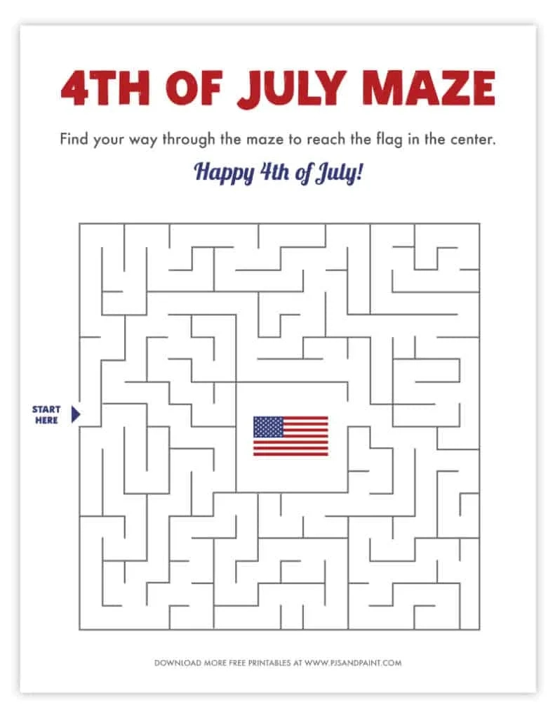 12 Free Printable 4Th Of July Games And Activities - Pjs And Paint in Free Fourth of July Printables