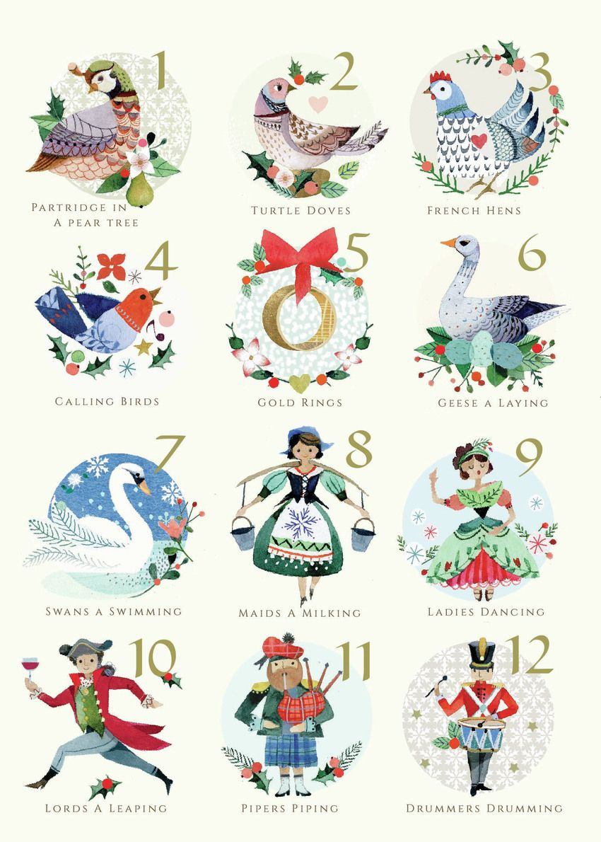 140 Best Twelve Days Of Christmas Ideas | Twelve Days Of Christmas with Free Printable 12 Days of Christmas Clipart
