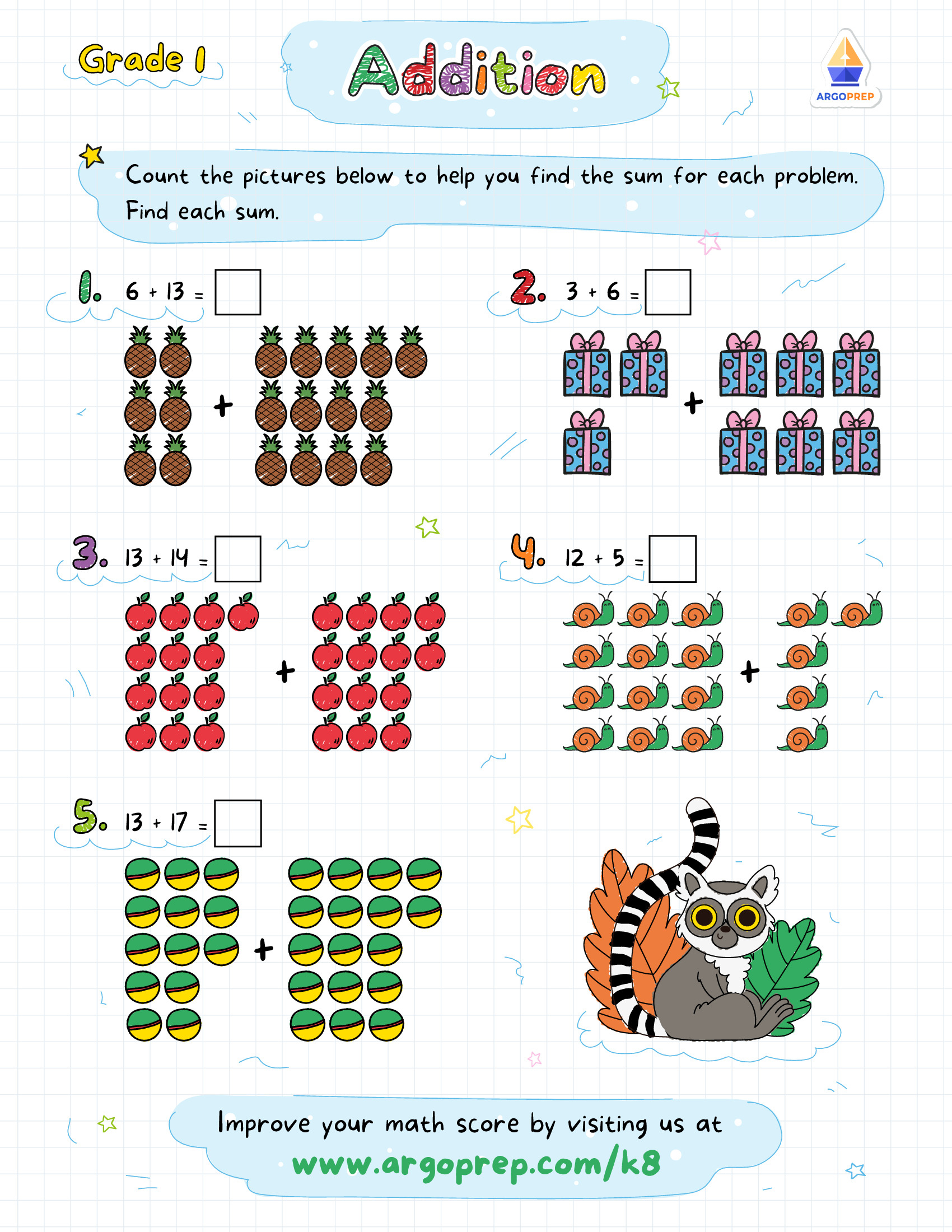 1St Grade Math Worksheets For Free - Argoprep in First Grade Math Worksheets Printable