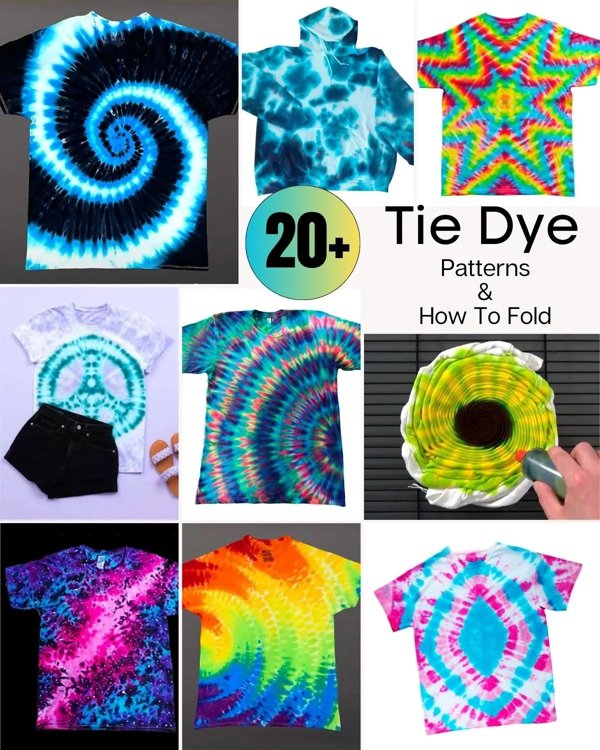 25 Unique Tie Dye Patterns & How To Tie Dye • Craft Passion intended for Tie Dye Patterns Printable