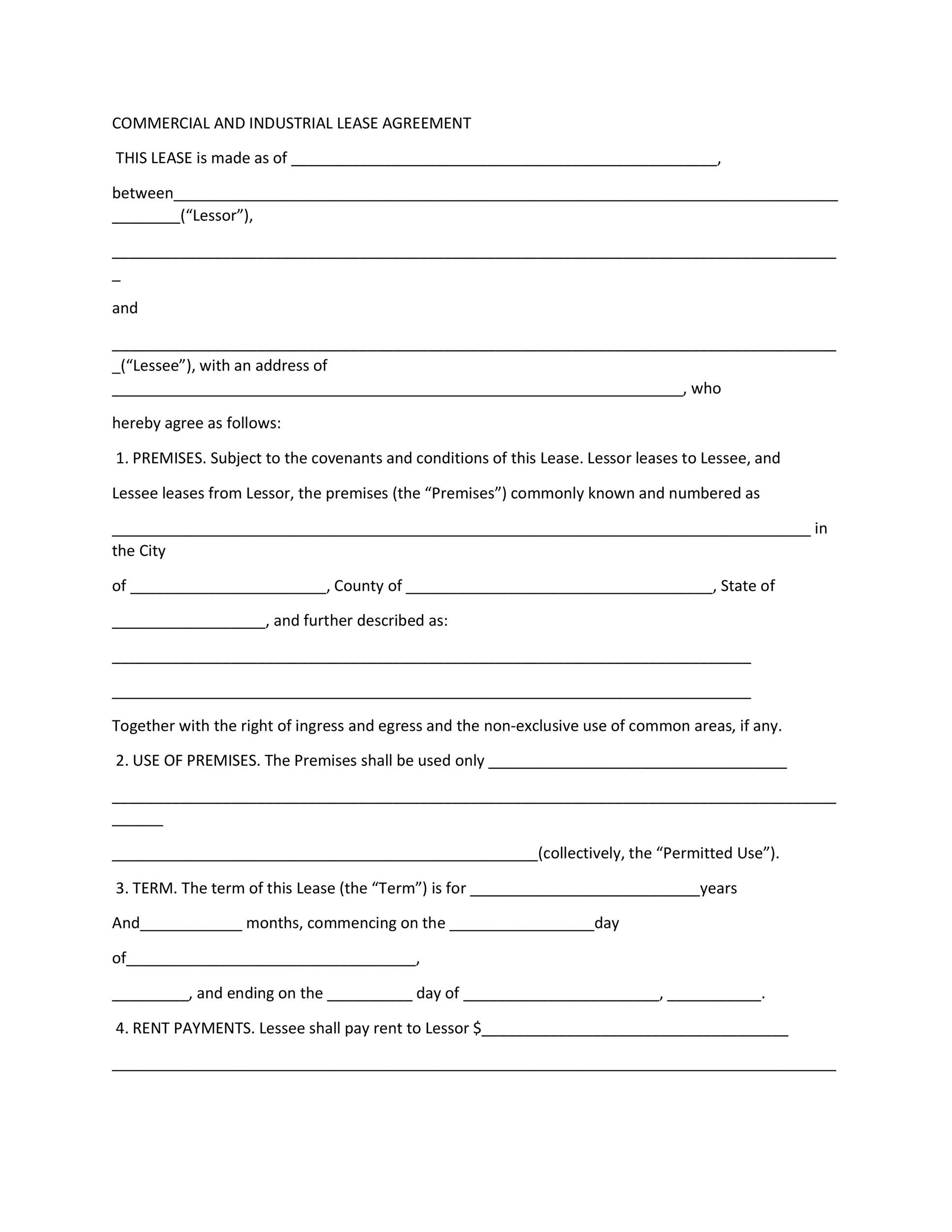 27 Free Commercial Lease Agreement Templates ᐅ Templatelab for Commercial Lease Agreement Free Printable
