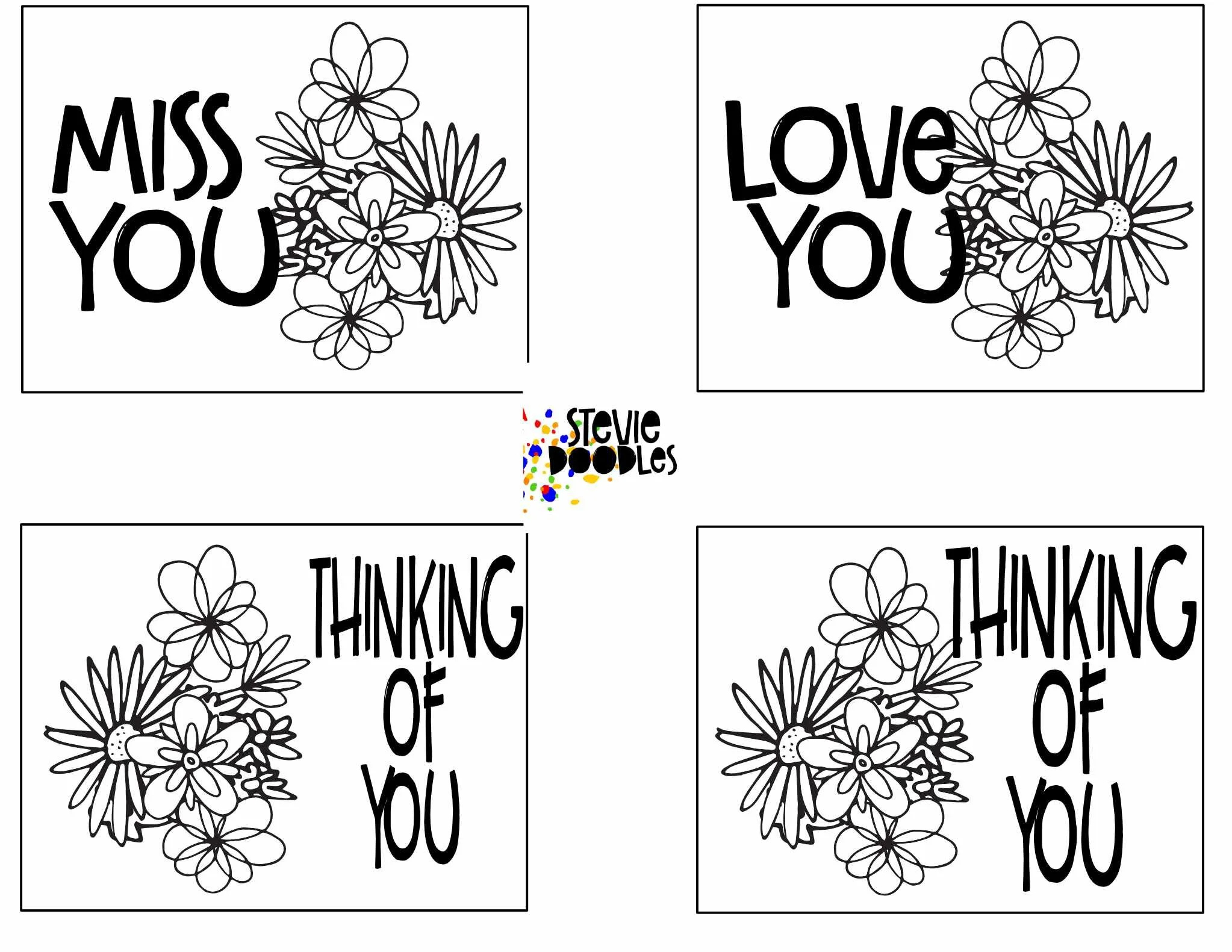 28 Free "Thinking Of You" Cards To Color — Stevie Doodles regarding Free Printable Cards Thinking Of You