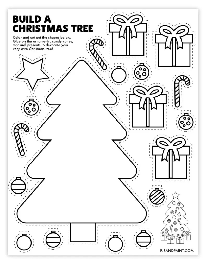 35 Free Printable Christmas Games And Activities - Pjs And Paint with regard to Cut Out Christmas Paper Crafts Printable