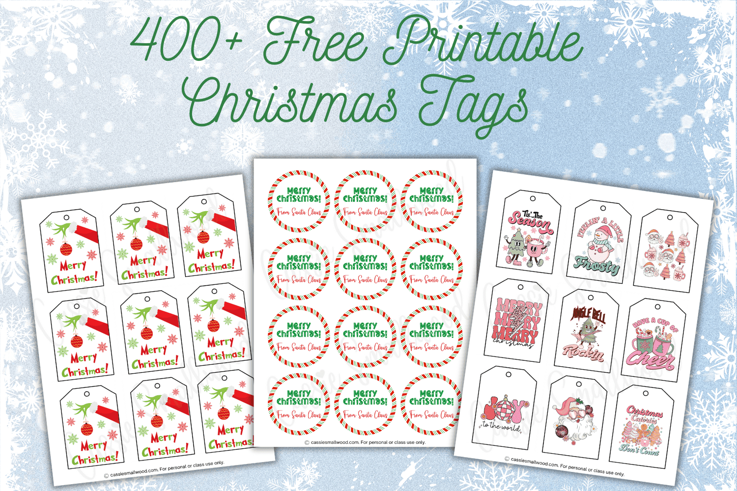 400+ Cutest Printable Christmas Tags (Free Pdf) - Cassie Smallwood with regard to Free Printable Xmas Gift Labels