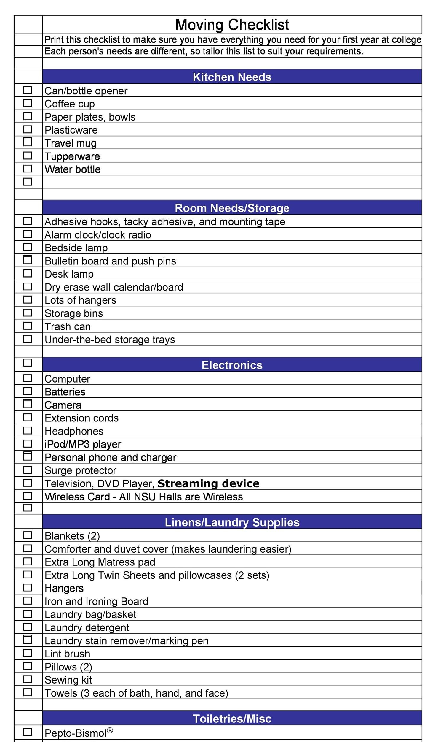 45 Great Moving Checklists [Checklist For Moving In / Out] ᐅ throughout Printable House Moving Checklist Template