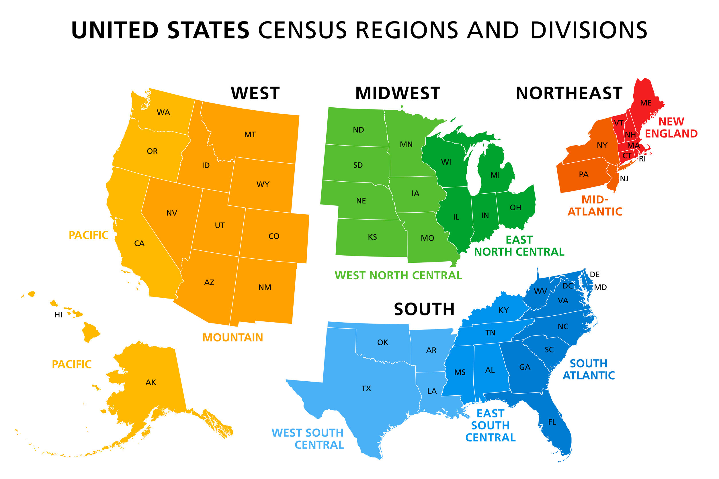 5 Us Regions Map And Facts | Mappr with regard to 5 Regions of the United States Printable Map