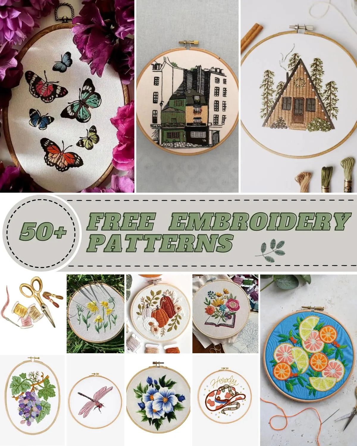55 Beautiful And Free Embroidery Patterns • Craft Passion within Printable Modern Hand Embroidery Patterns Free
