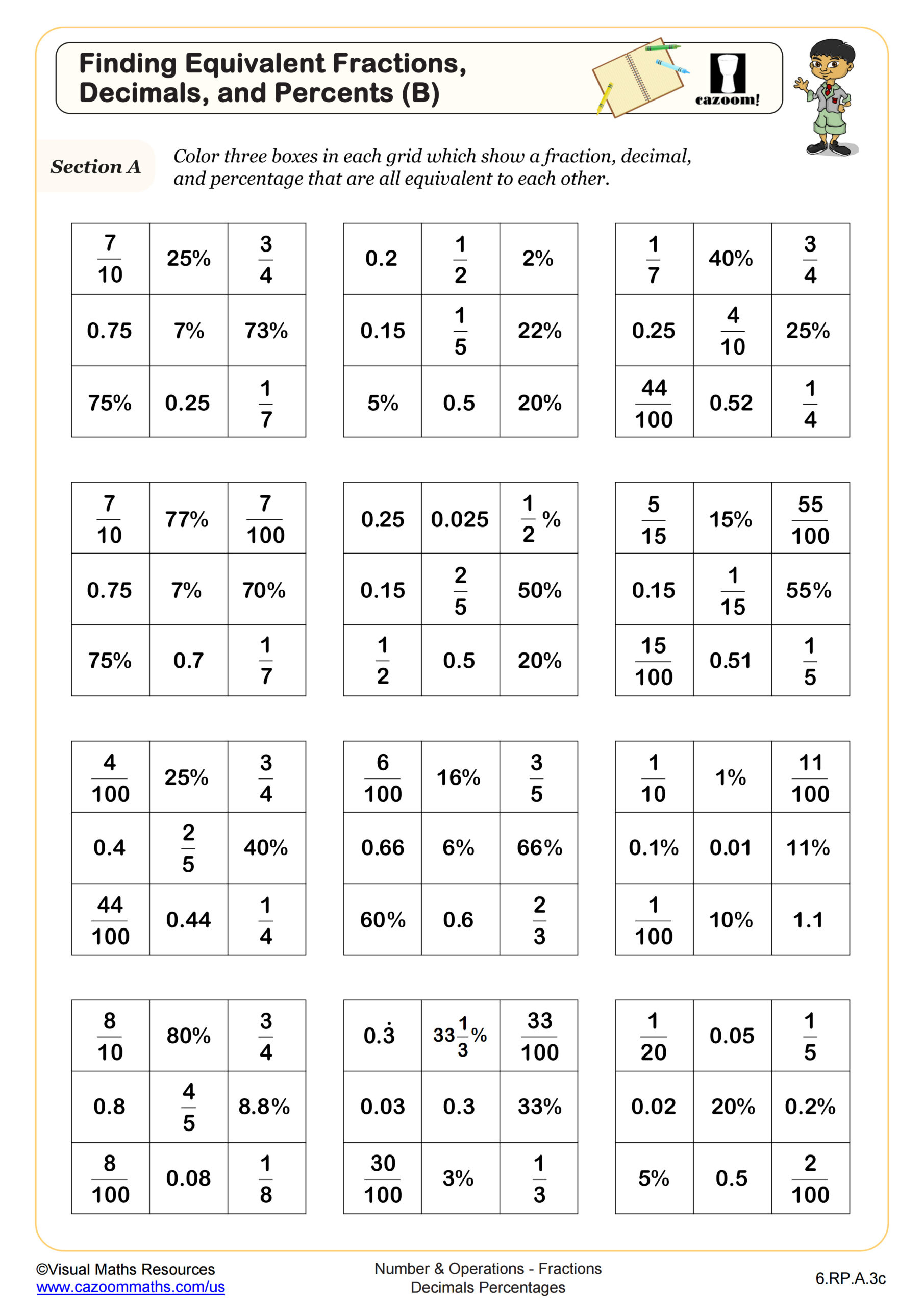 6Th Grade Math Worksheets | Printable Pdf Worksheets | Cazoom Math for Free Printable Worksheets For 6Th Grade