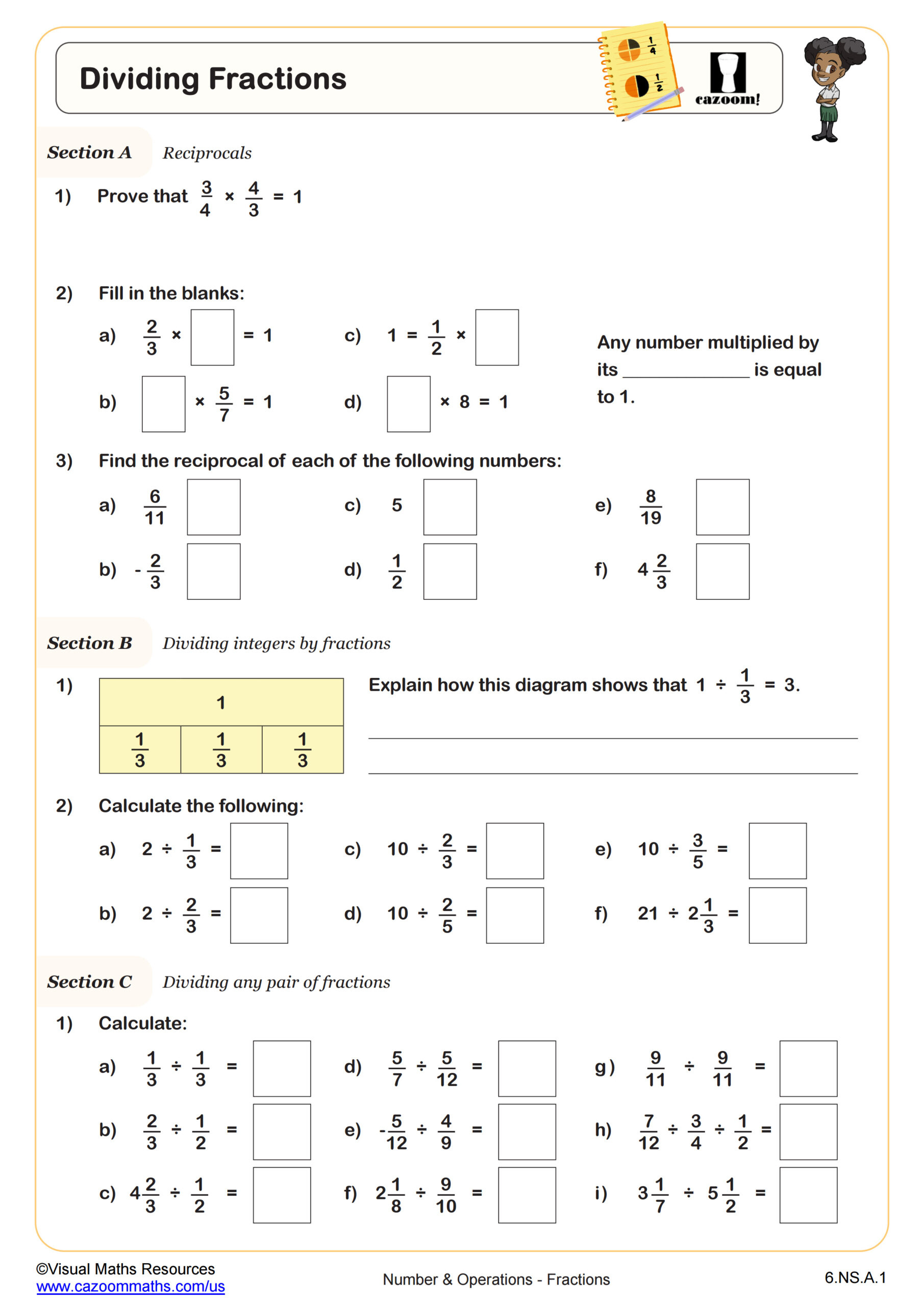 6Th Grade Math Worksheets | Printable Pdf Worksheets | Cazoom Math intended for Free Printable Worksheets For 6th Grade