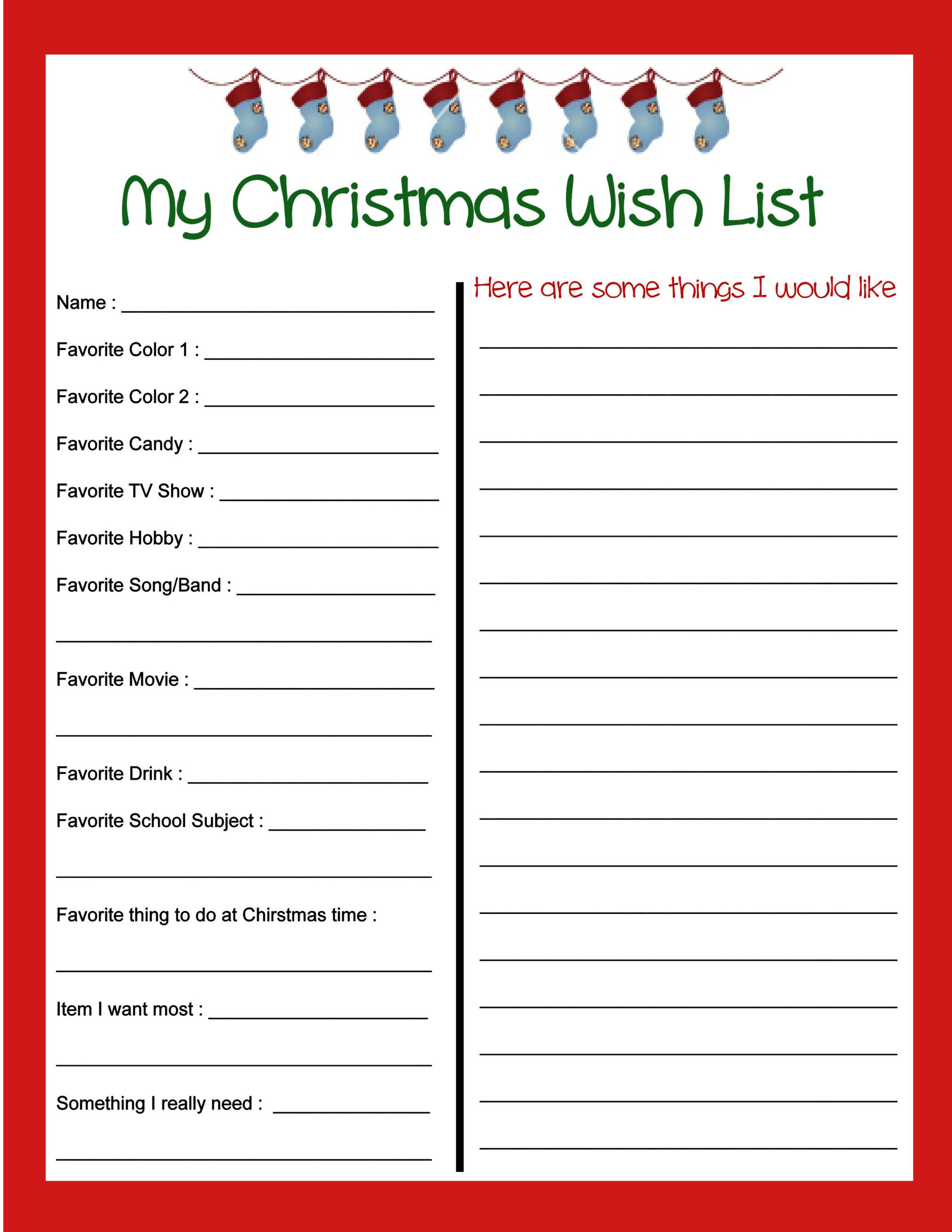 9 Best Christmas List Printable Ideas | Christmas List Printable in Christmas List Template Printable