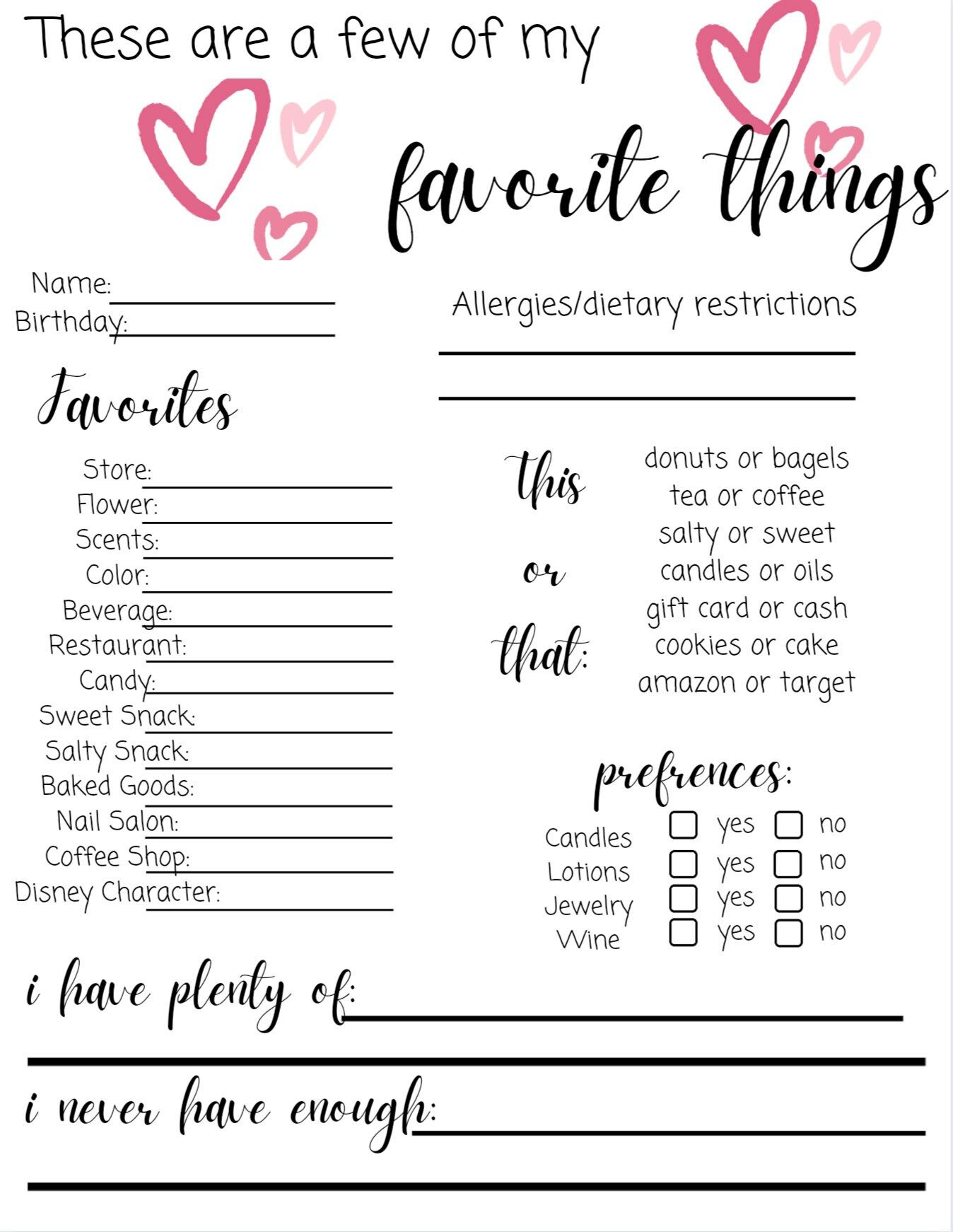 A Few Of My Favorite Things Printable - Shop On Pinterest within These Are A Few Of My Favorite Things Printable