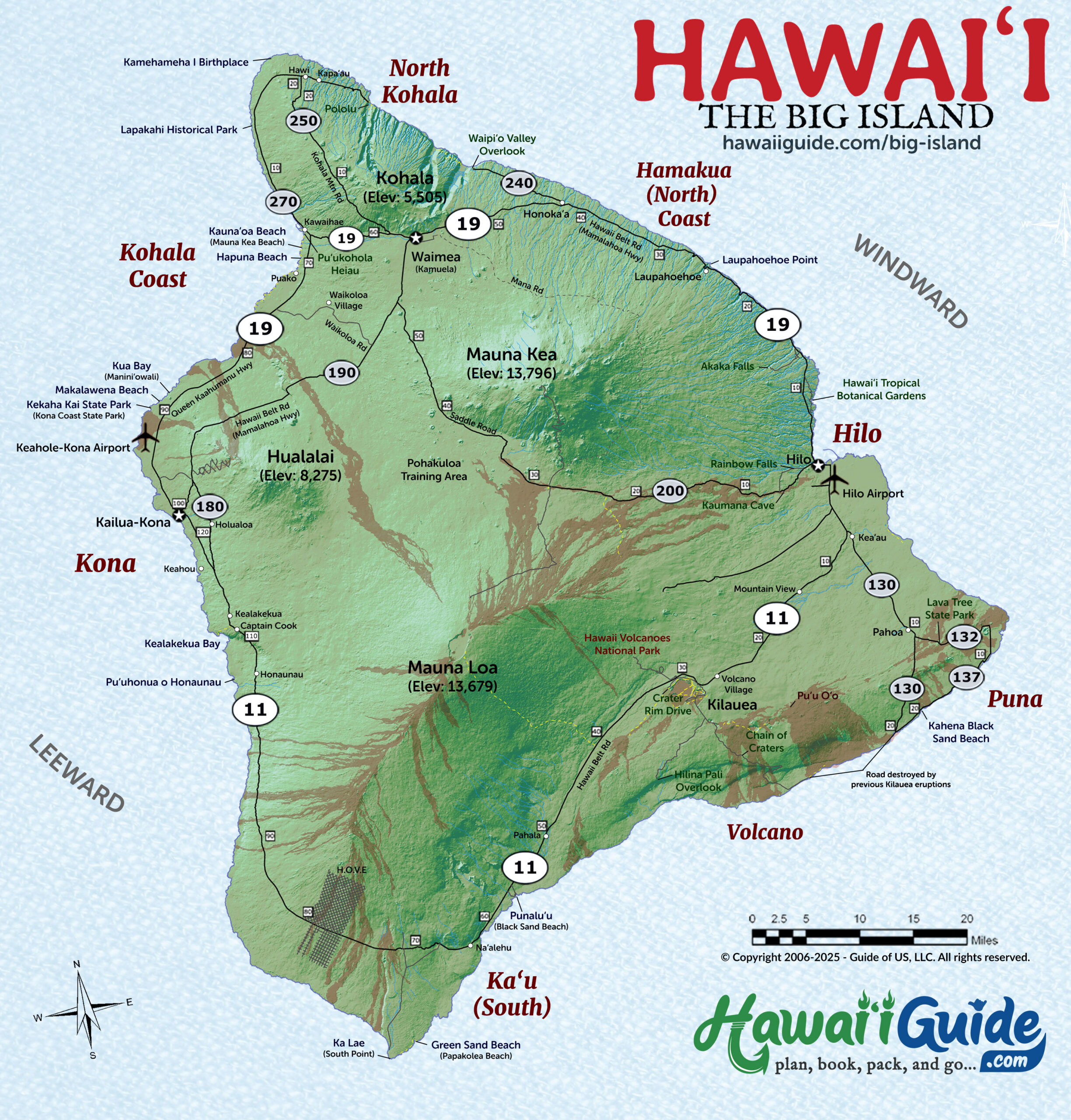 Big Island Hawaii Maps With Printable Road Map with Printable Map Of Hawaii Big Island