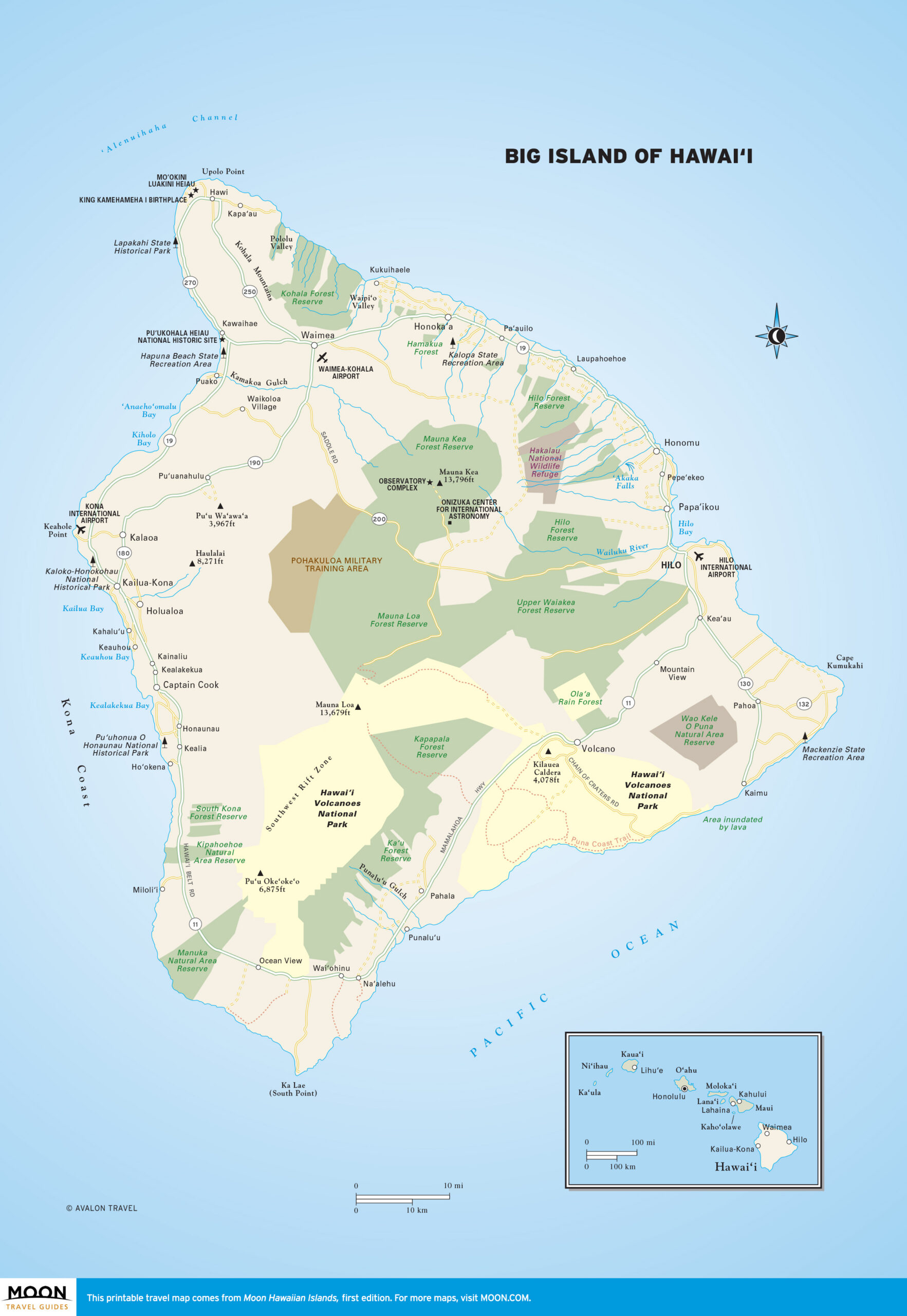 Big Island Of Hawai'I | Moon Travel Guides inside Printable Map Of Hawaii Big Island