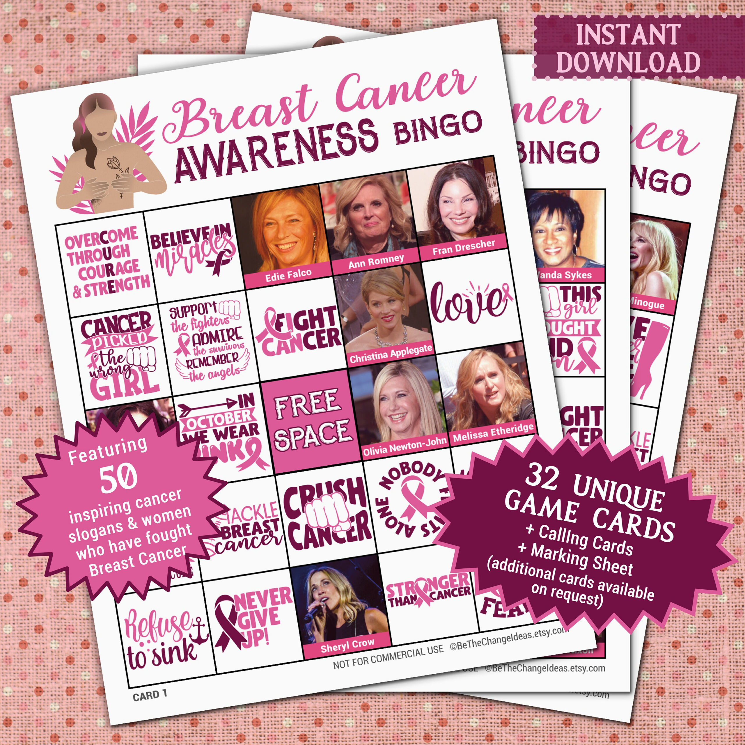 Breast Cancer Awareness Bingo Printable Game | National Month throughout Breast Cancer Awareness Printable Games