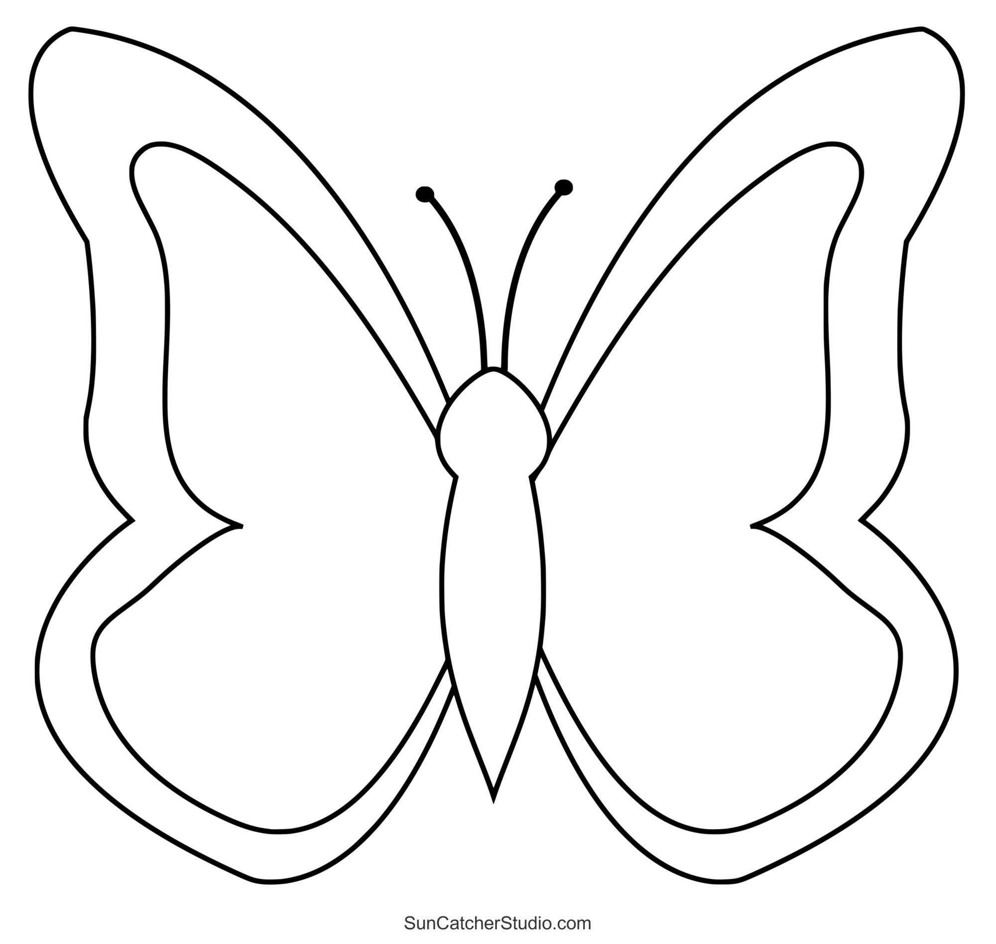 Butterfly Svg Files (Printable Templates, Patterns, & Clipart pertaining to Printable Butterfly Clipart Black and White