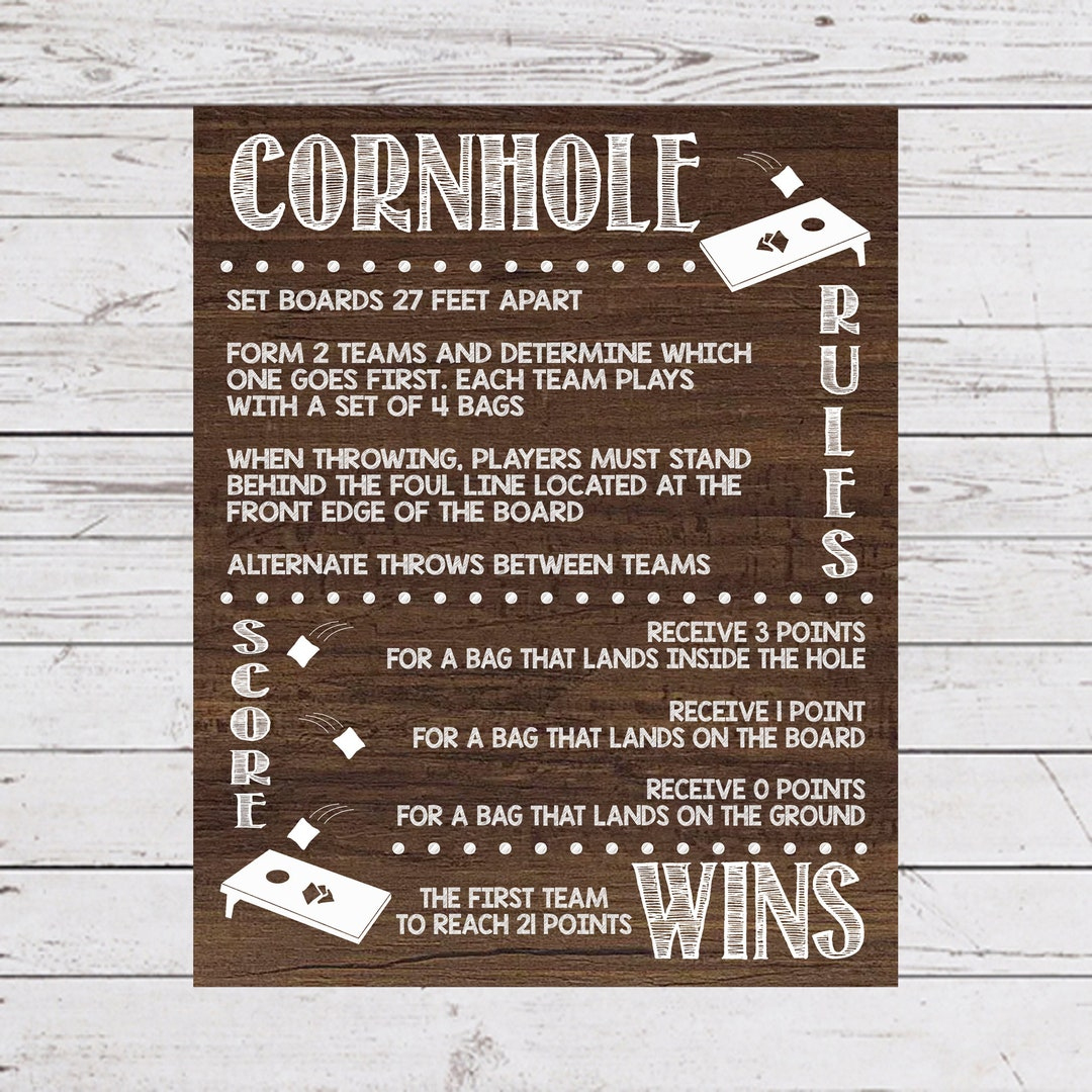 Buy Cornhole Rules Print: Backyard Game Instructions (Digital Download) Online In India - Etsy with Printable Bean Bag Toss Rules