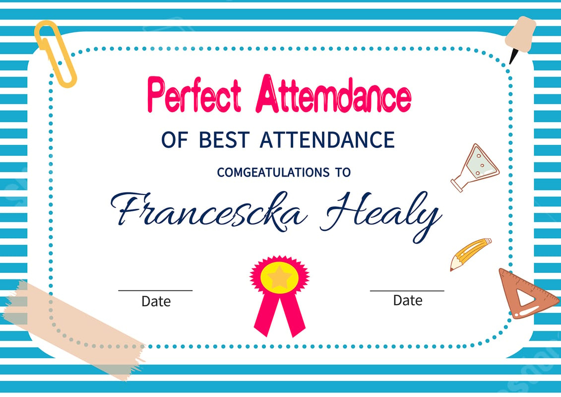 Certificate Of Excellent Attendance Word Template And Google Docs regarding Perfect Attendance Certificate Free Printable
