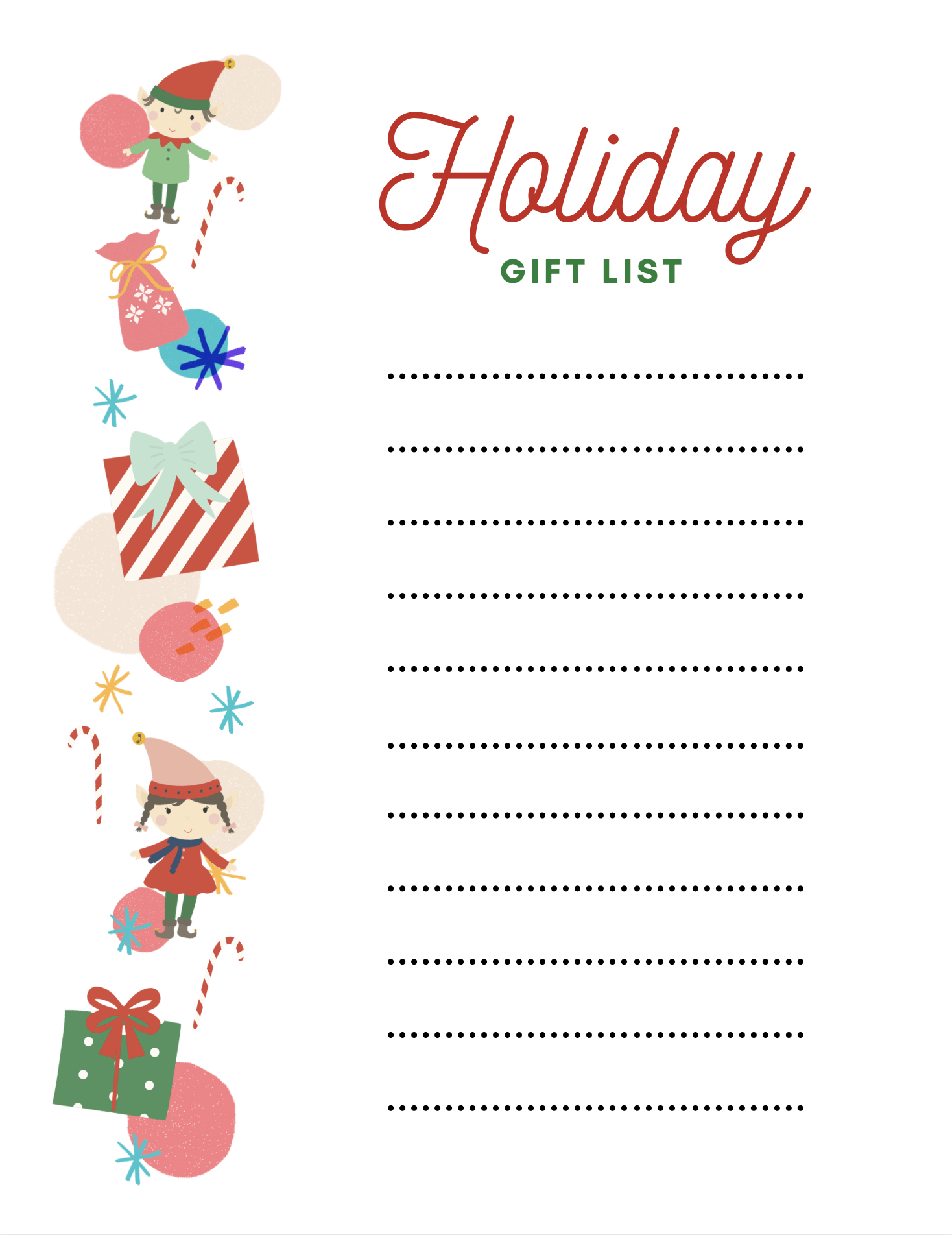 Christmas List Template {9 Free Gorgeous Printables!} - Make Life within Free Printable Christmas List Template