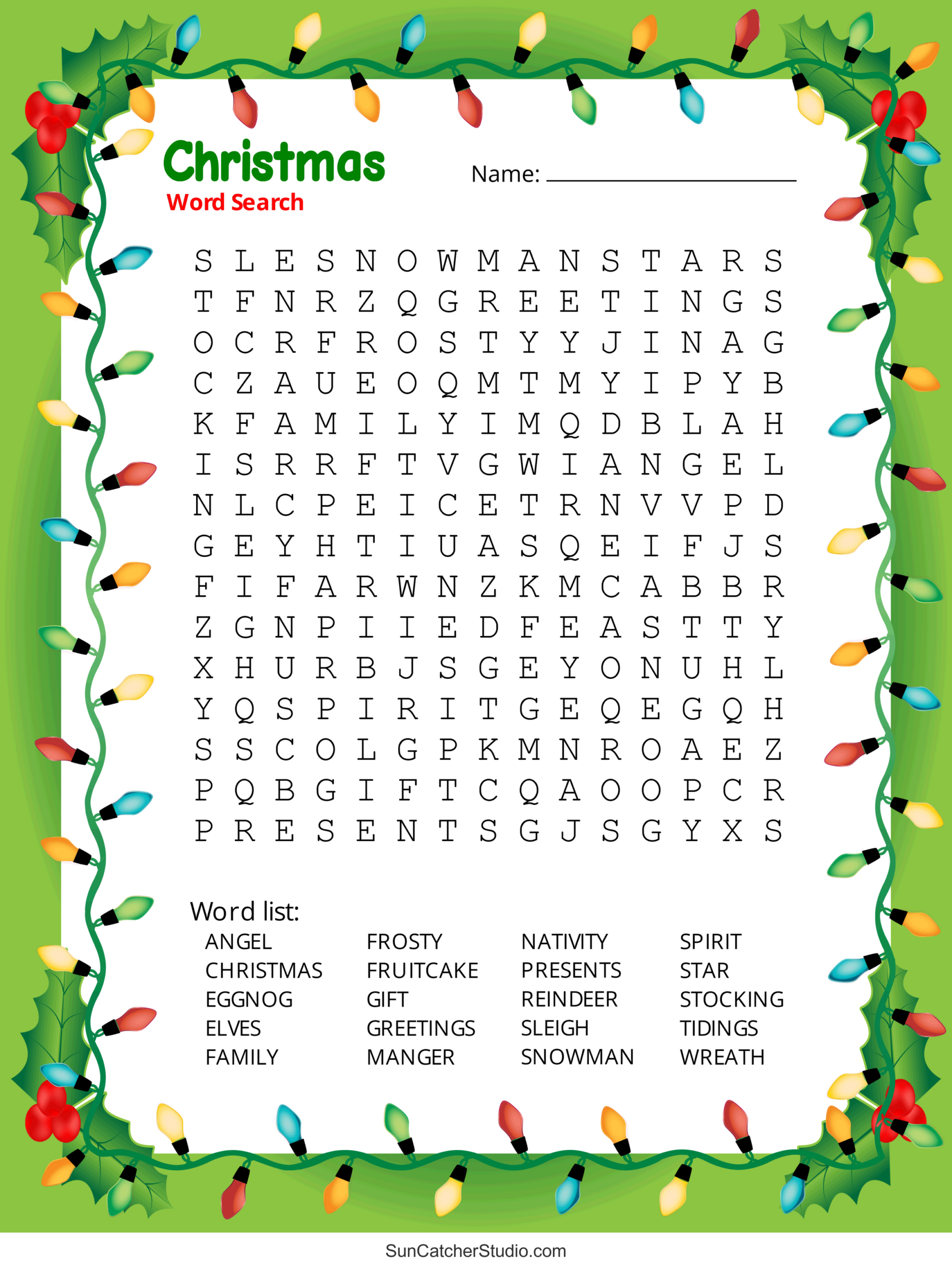 Christmas Word Search (Free Printable Pdf Puzzles) – Free pertaining to Free Printable Large Print Christmas Word Search