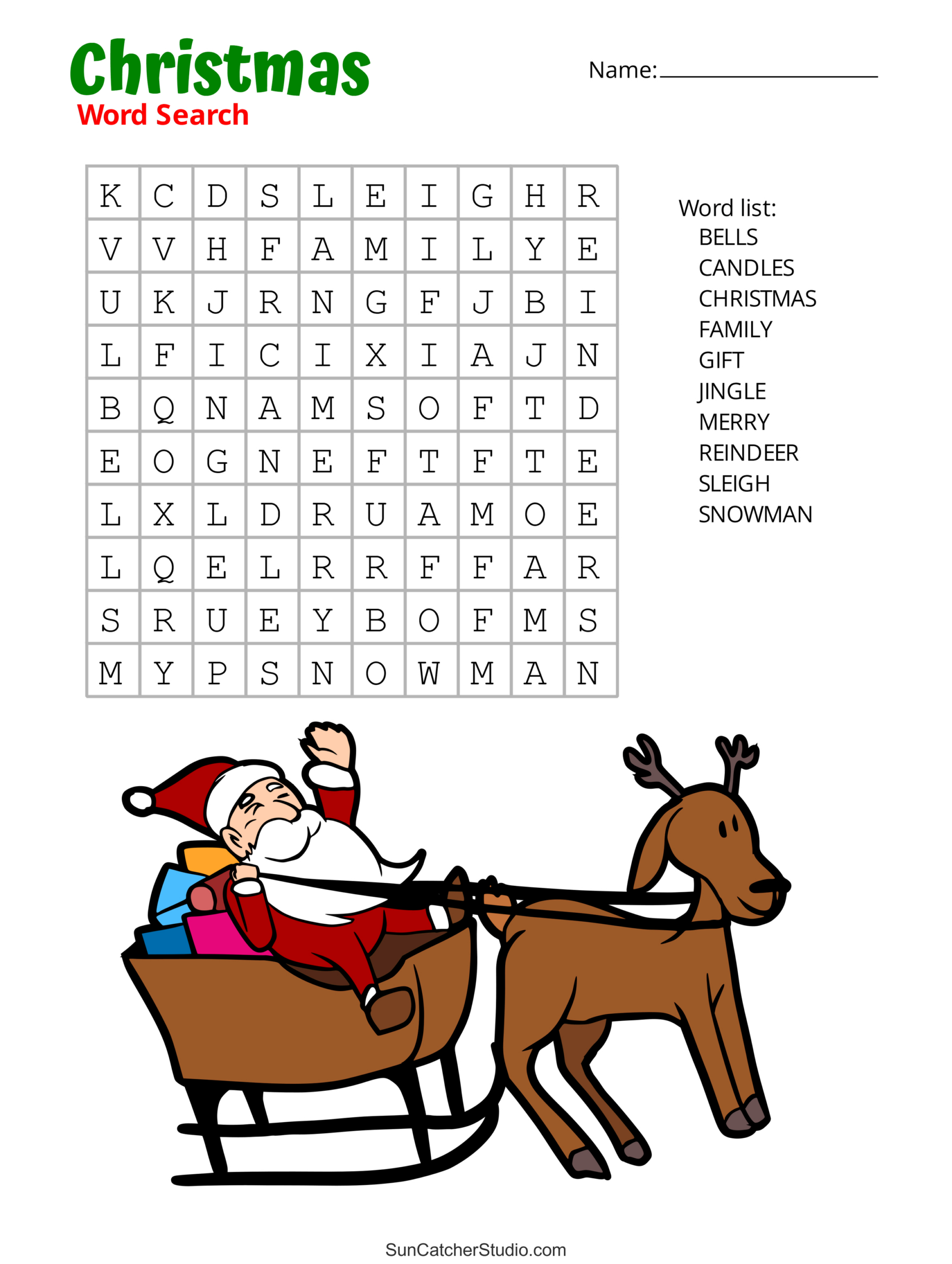 Christmas Word Search (Free Printable Pdf Puzzles) – Free pertaining to Free Printable Large Print Christmas Word Search