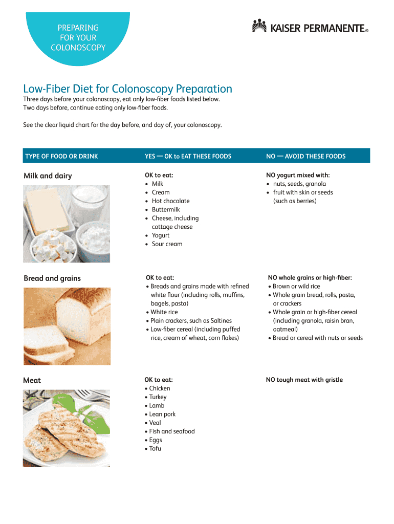 Colonoscopy Diet Sheet - Fill Online, Printable, Fillable, Blank intended for Printable 1 Week Colonoscopy Diet Sheet