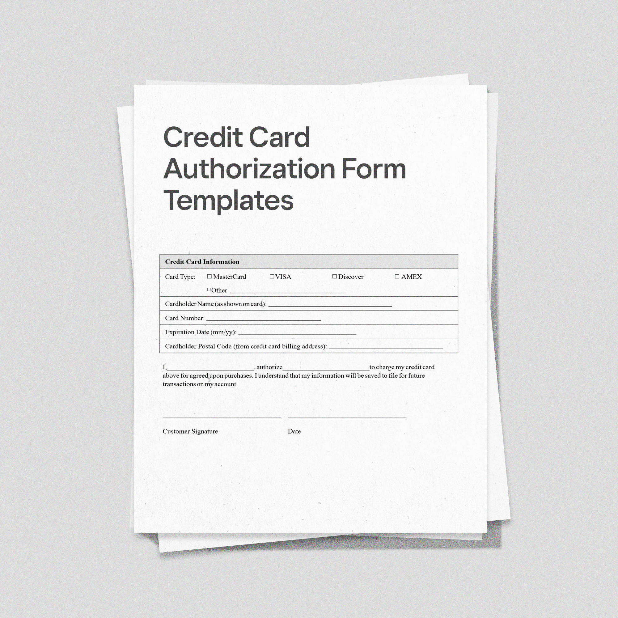 Credit Card Authorization Form Templates [Pdf] | Square throughout Free Printable Credit Card Authorization Form