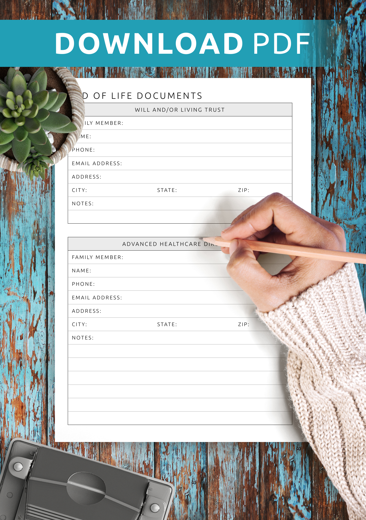 Download Printable End Of Life Documents Pdf intended for Free Printable End Of Life Planner