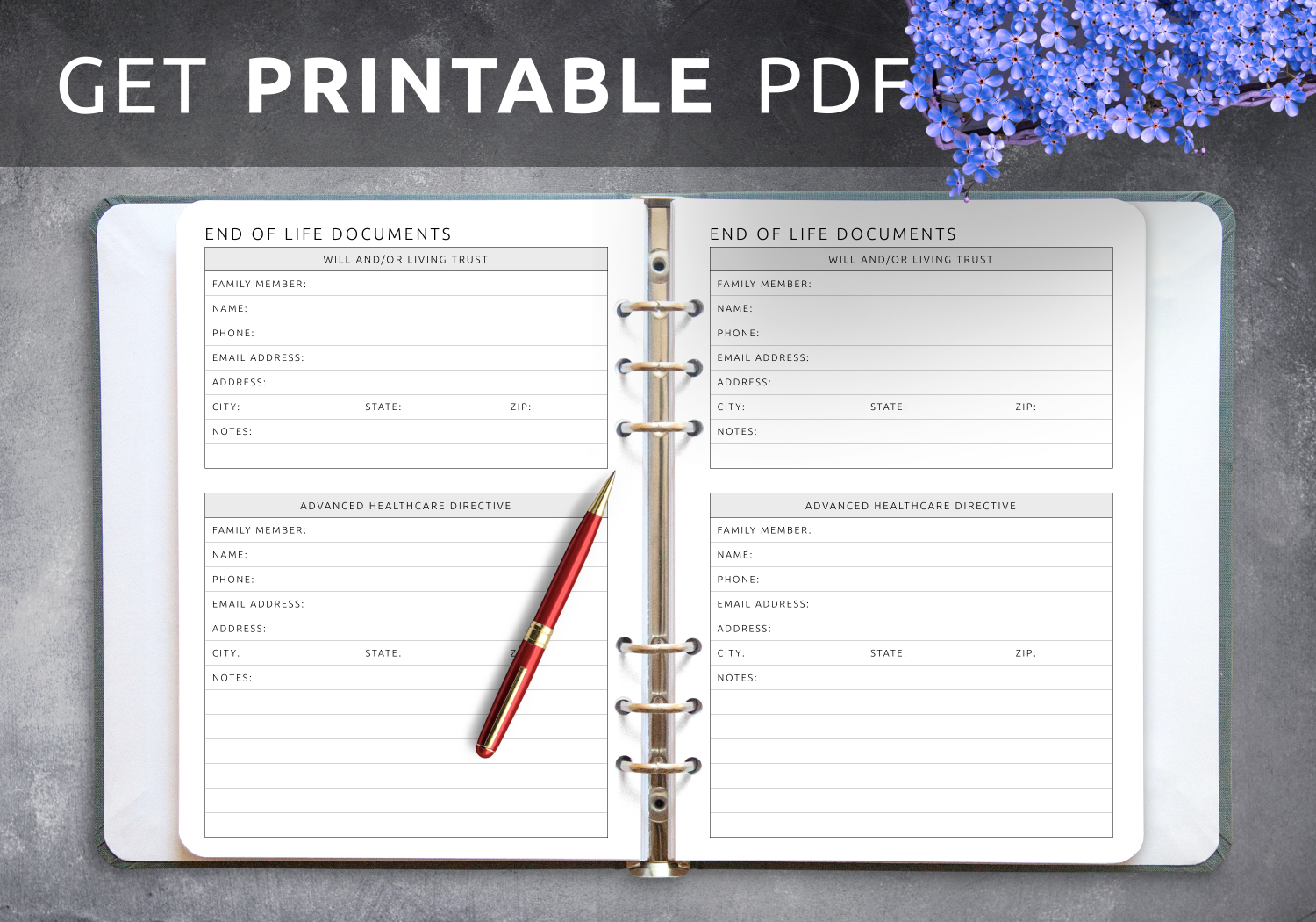 Download Printable End Of Life Documents Pdf intended for Free Printable End of Life Planner
