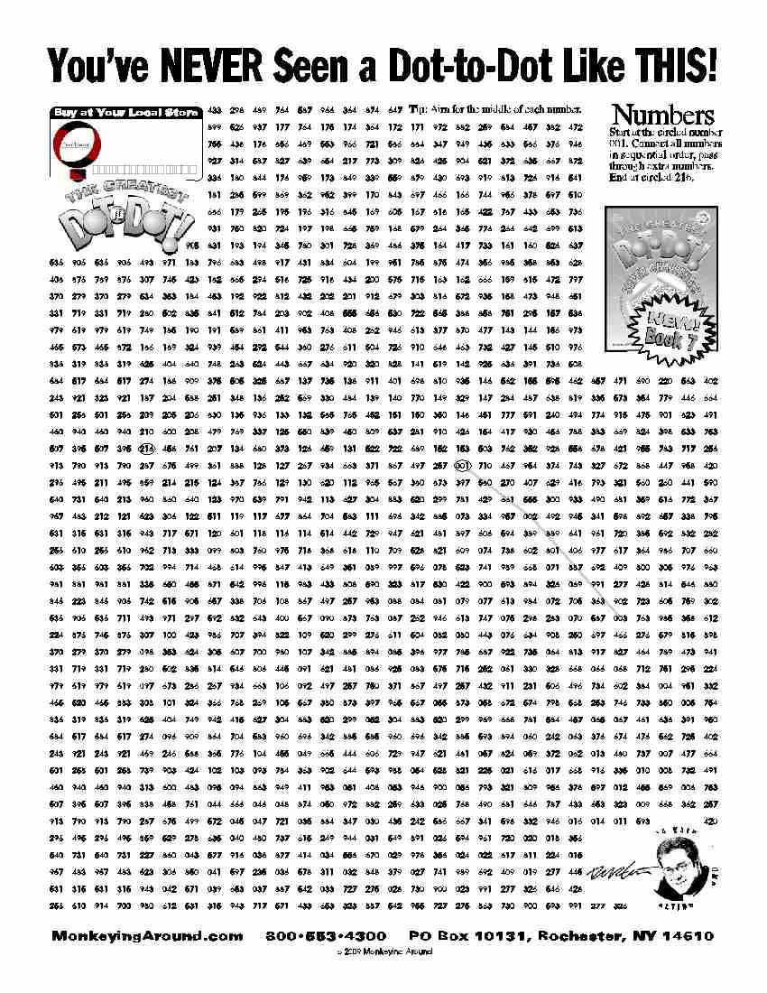 Downloadable Dot-To-Dot Puzzles regarding Dot to Dot Puzzles Printable