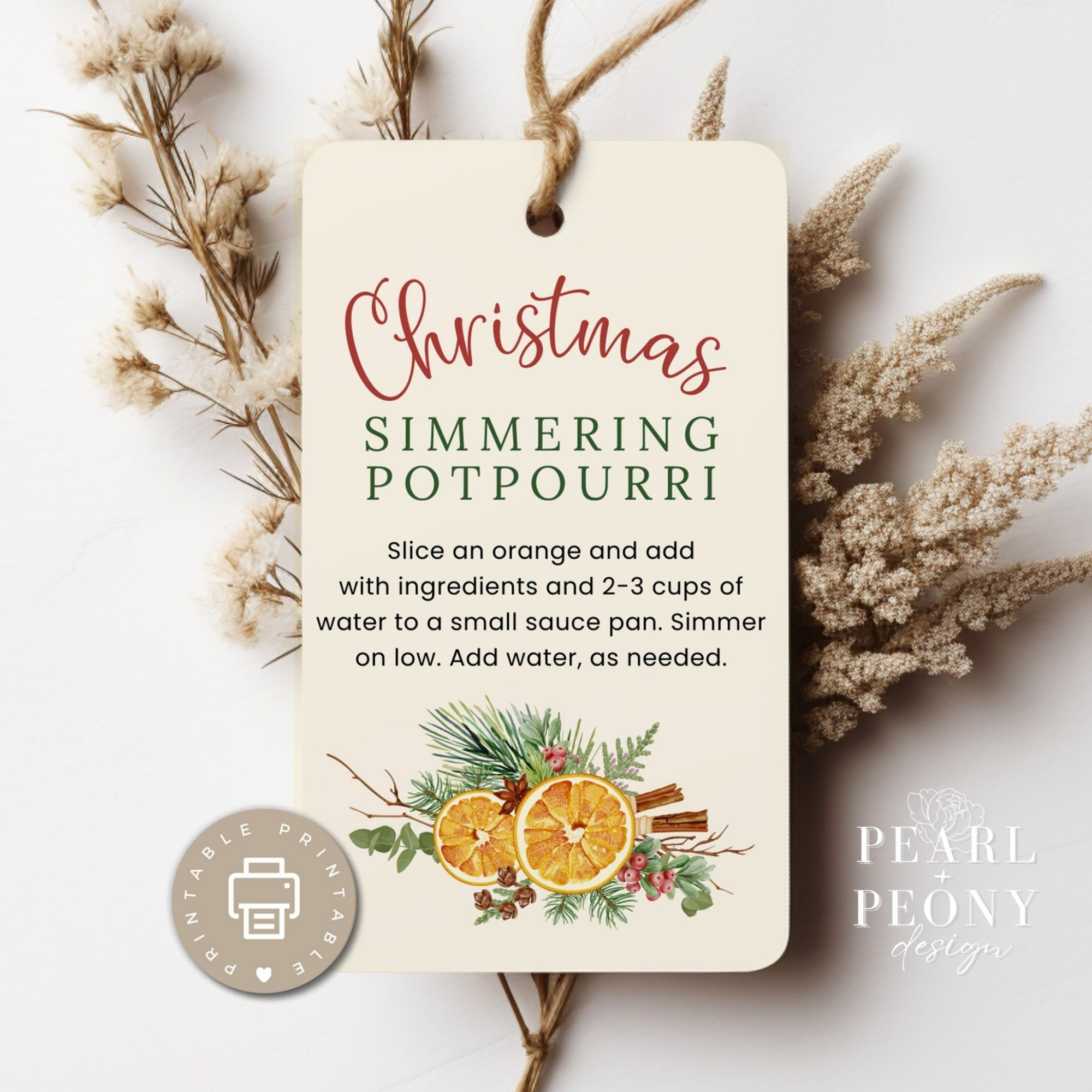 Druckbare Weihnachts Simmer Pot Tags, Urlaub Potpourri within Free Printable Simmer Pot Tags
