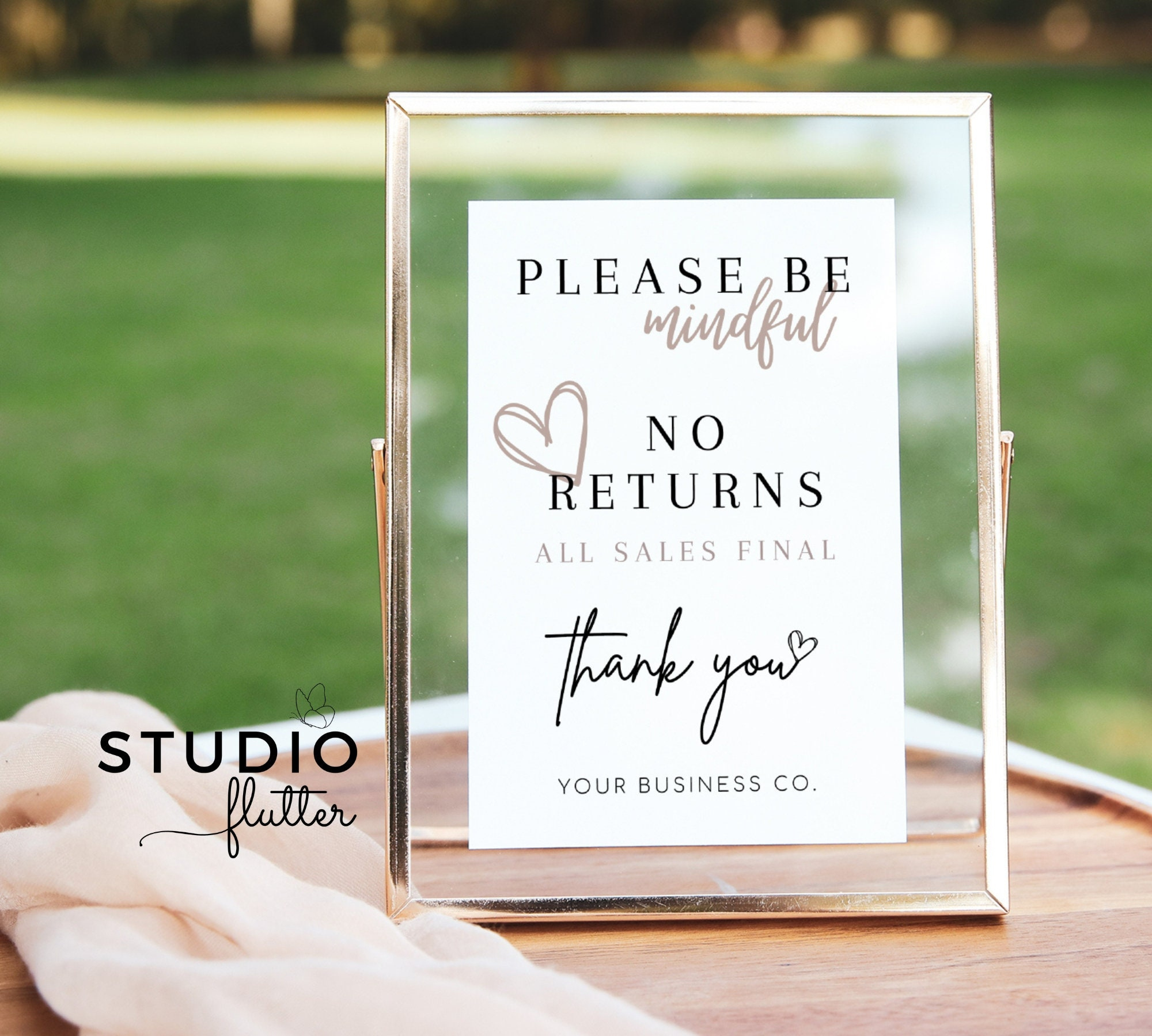 Editable No Returns Sign Template, Printable All Sales Final Sign pertaining to All Sales Final Sign Printable
