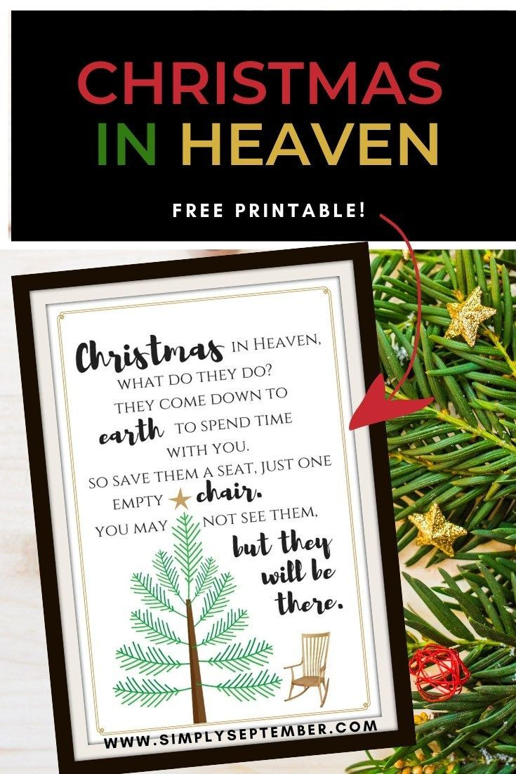 Free Christmas In Heaven Printable You Will Love - Simply September for Printable Christmas In Heaven Poem