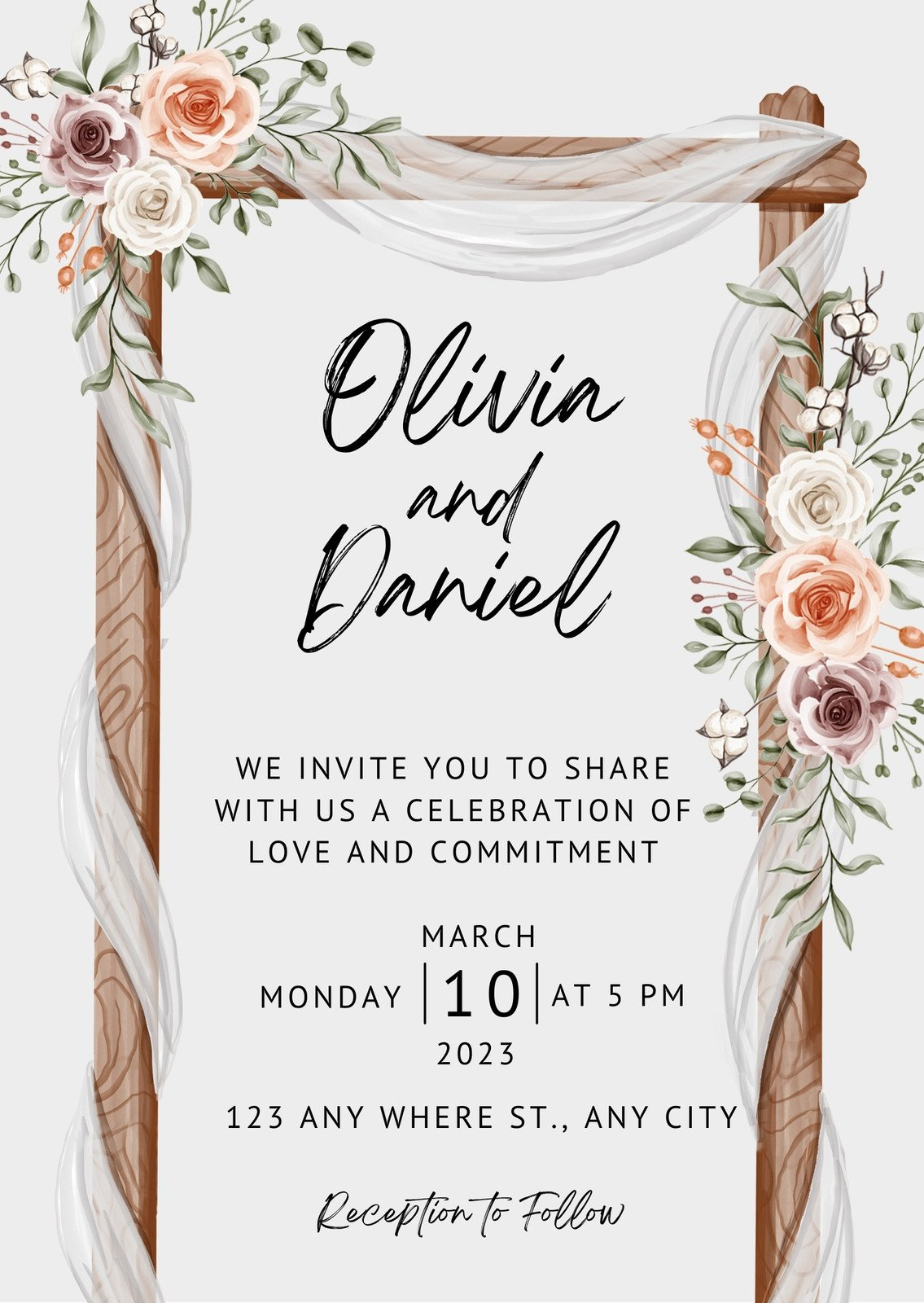 Free Custom Rustic Wedding Invitation Templates | Canva regarding Free Printable Wedding Invitations Templates