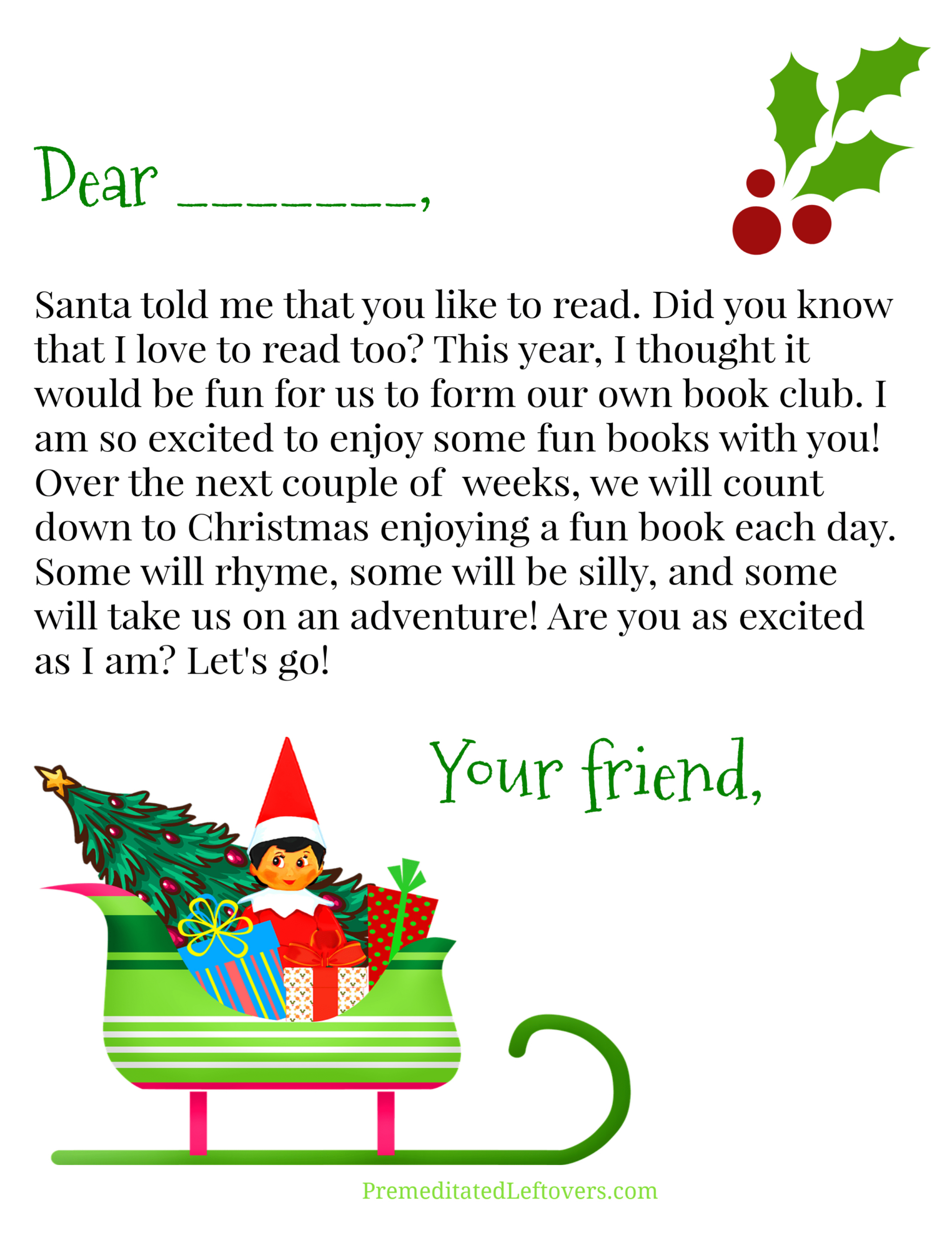 Free Elf On The Shelf Printables - Premeditated Leftovers™ with regard to Elf On The Shelf Welcome Letter Printable Free