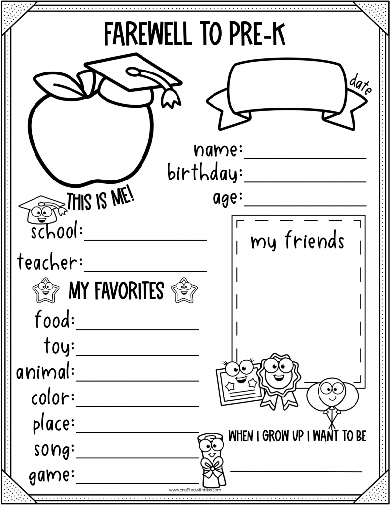Free End Of The Year Activity Preschool And Kindergarten with regard to Free Printable End of the Year Worksheets