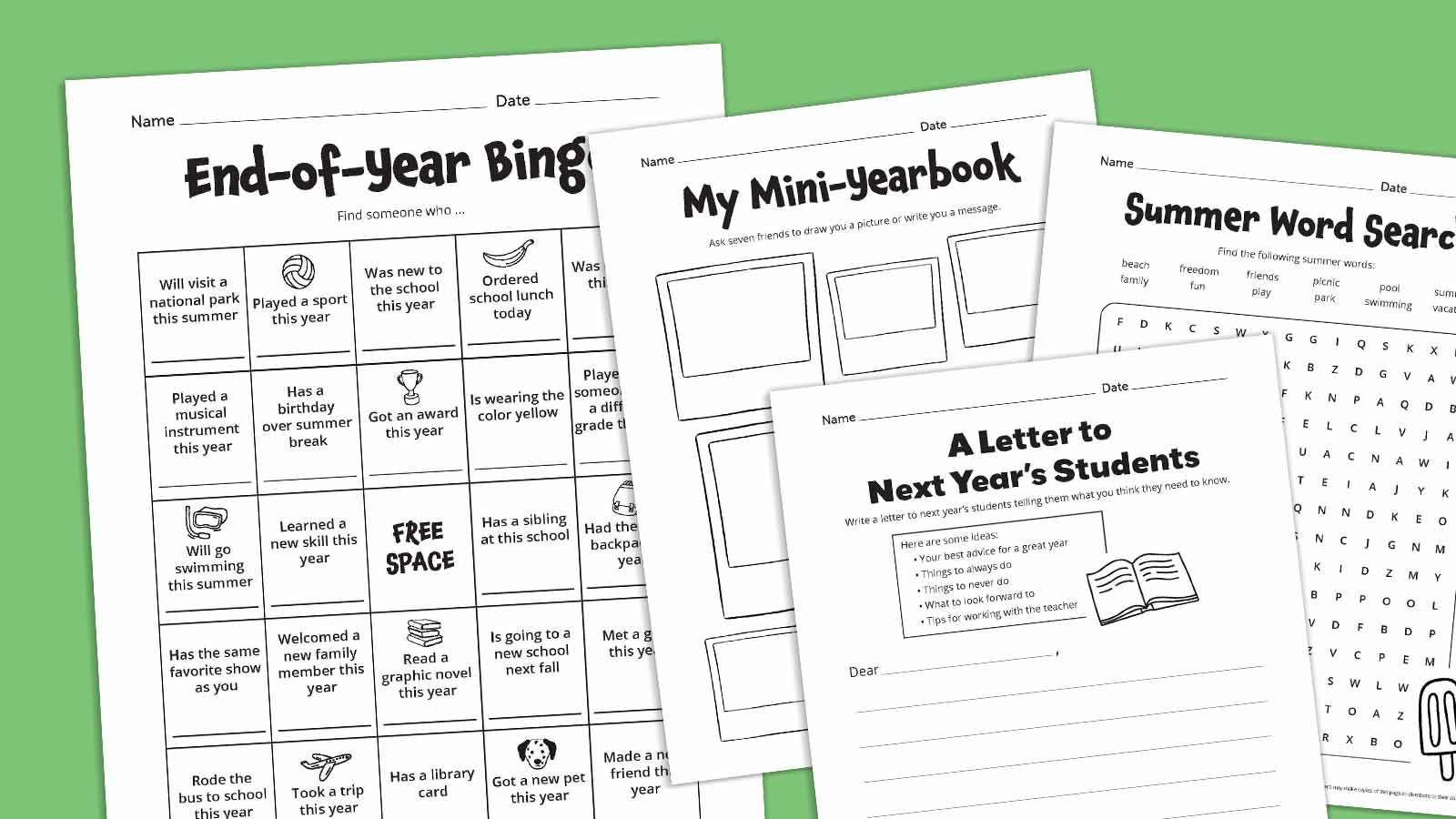 Free Last-Day-Of-School Printables for Free Printable End Of The Year Worksheets