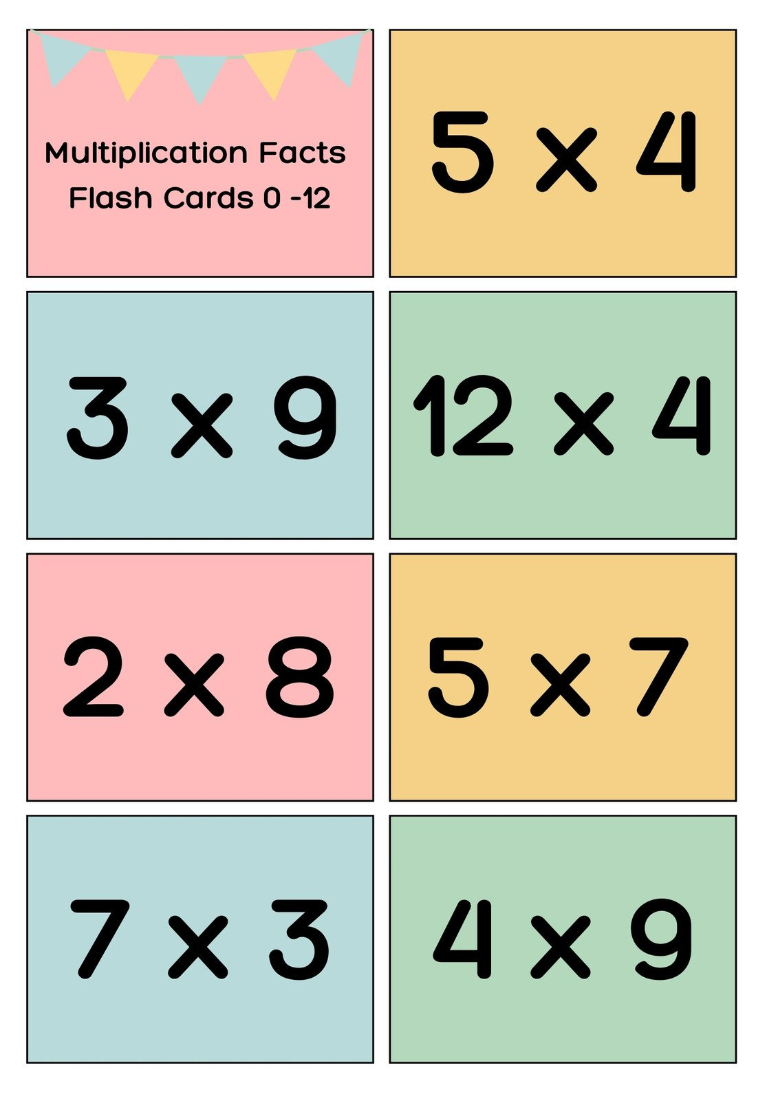 Free Math Flashcard Templates To Edit And Print | Canva in Free Printable Math Flash Cards