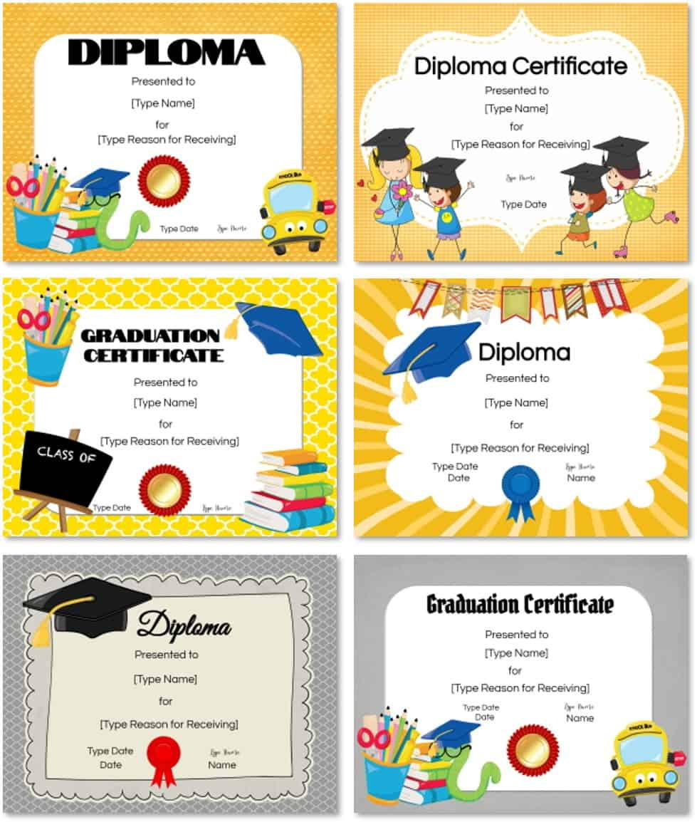 Free Preschool And Kindergarten Graduation Certificate Templates within Pre K Graduation Certificate Free Printable
