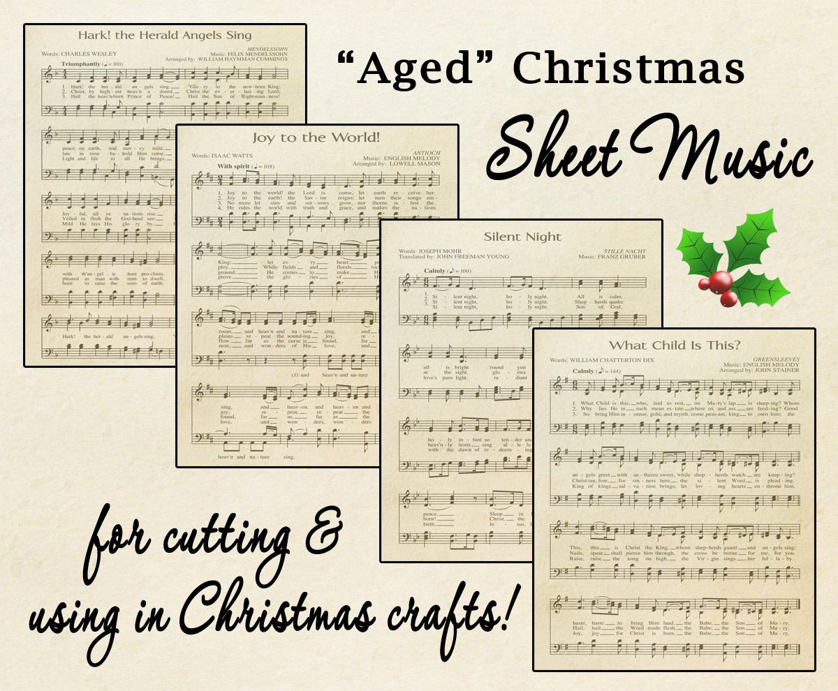 Free Printable “Aged” Music Sheets | Celebrating Holidays with Free Christmas Music Sheets Printable
