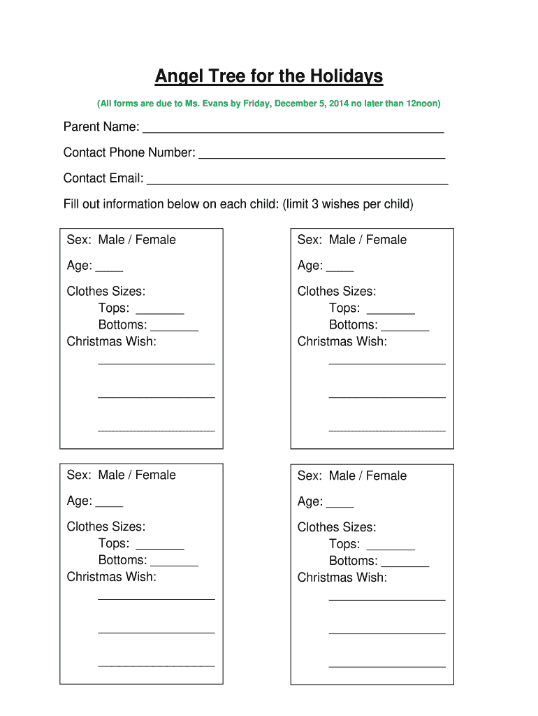 Free Printable Angel Tree Tags Template: Fill Out & Sign Online regarding Free Printable Angel Tree Template