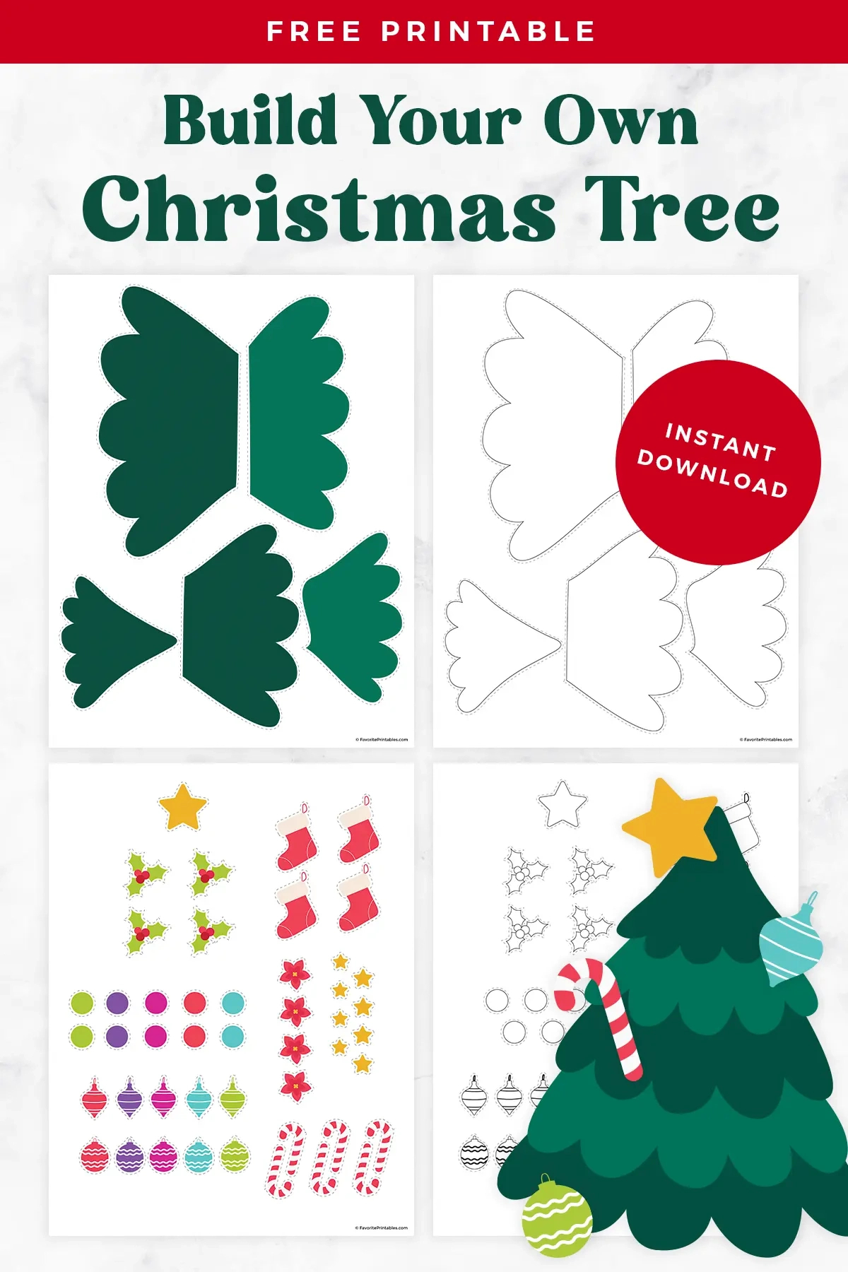 Free Printable Build A Christmas Tree Cutout - Favorite Printables within Cut Out Free Printable Christmas Cutouts