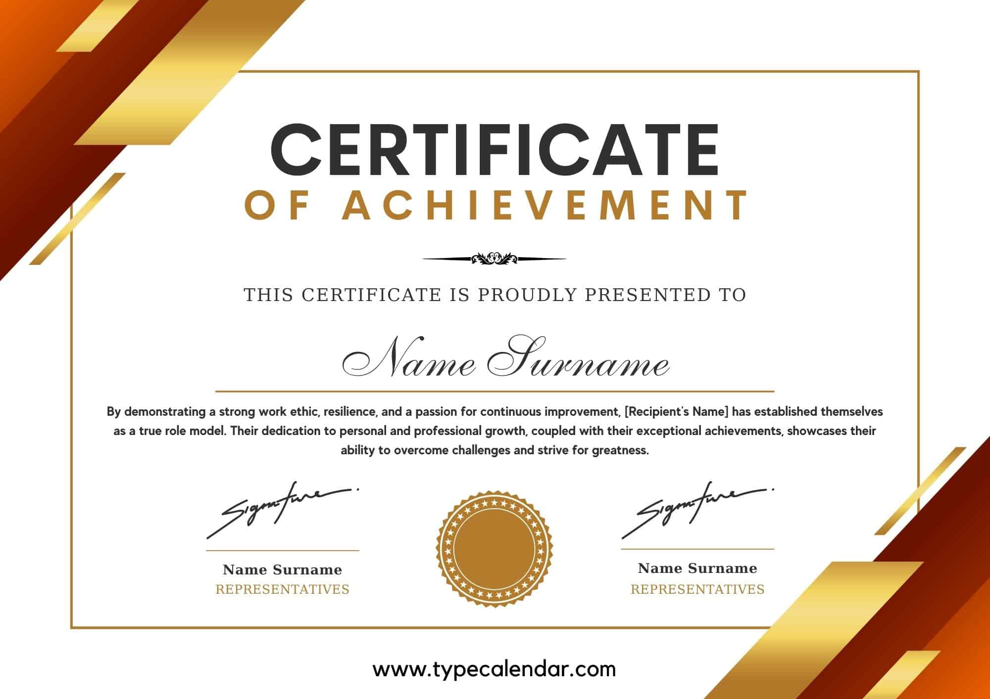 Free Printable Certificate Of Achievement Templates [Pdf, Word, Excel] within Free Printable Certificate of Achievement