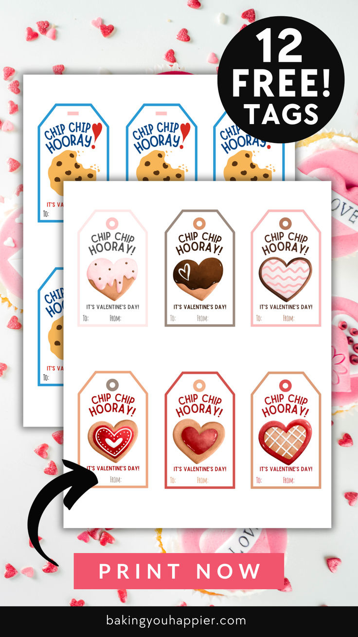Free Printable Chip Chip Hooray Valentine Tags regarding Chip Chip Hooray Free Printable