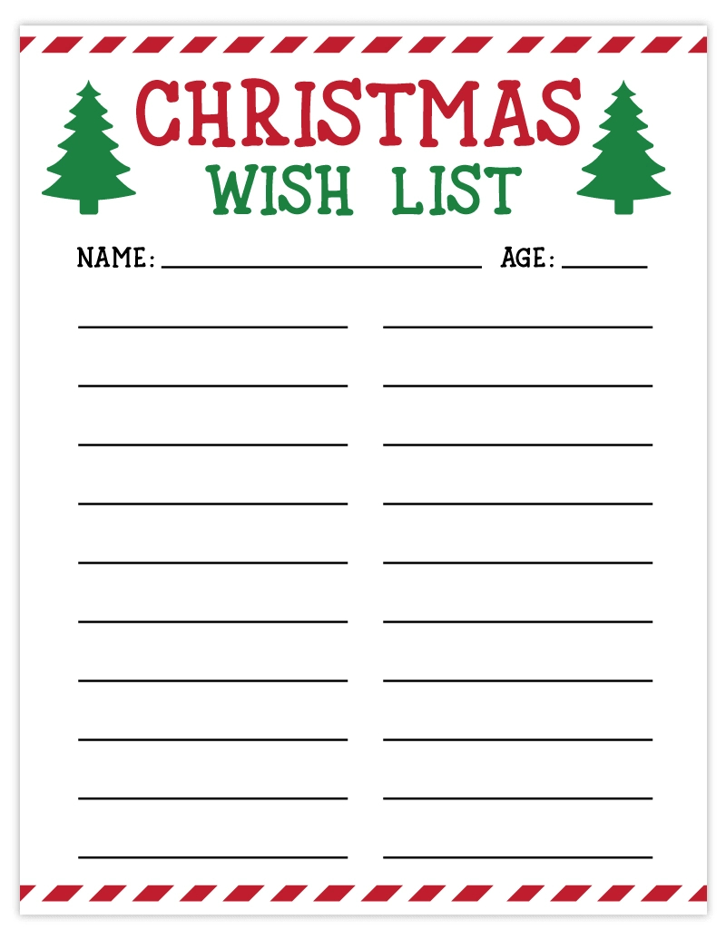 Free Printable Christmas List | Wish List For Kids - Pjs And Paint pertaining to Free Printable Christmas List Template