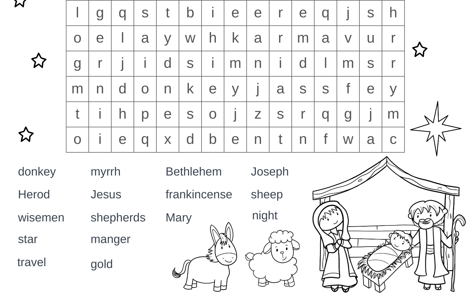 Free Printable Christmas Nativity Word Search - Out Upon The Waters with regard to Christmas Religious Word Search Printable