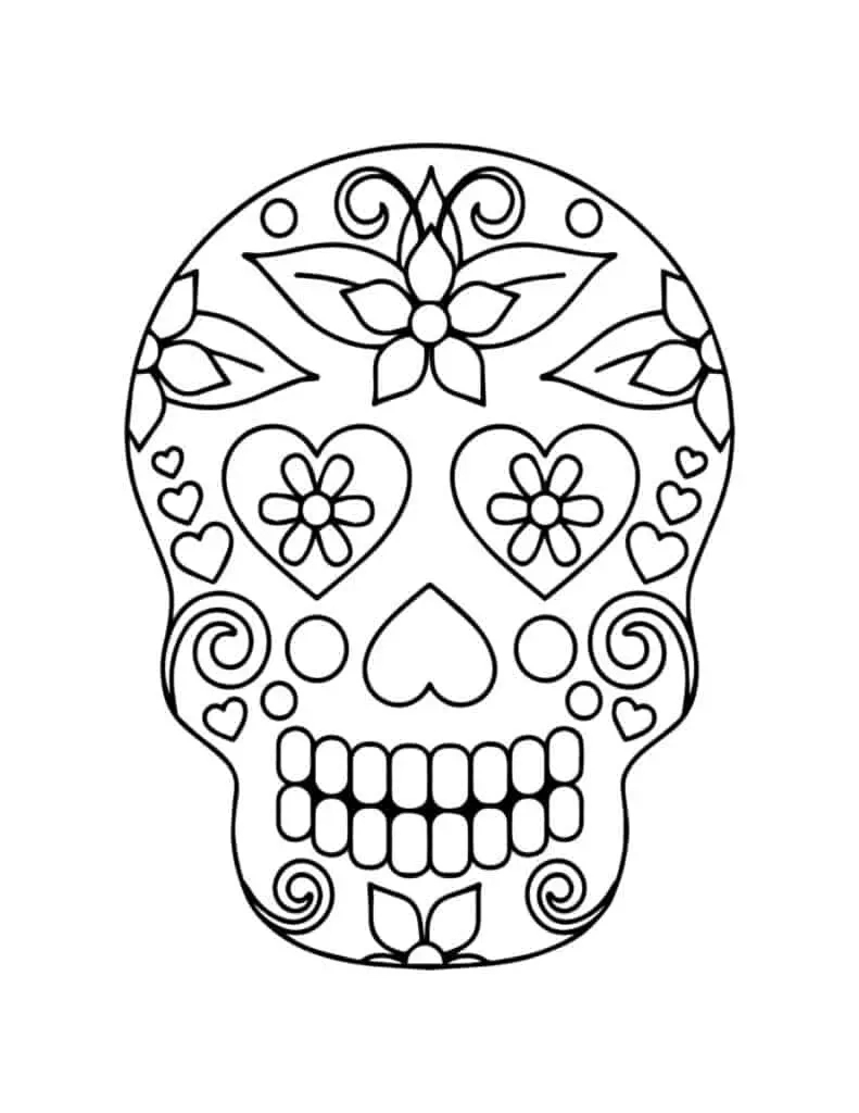 Free Printable Day Of The Dead Coloring Pages (For Kids And Adults for Free Printable Day Of The Dead