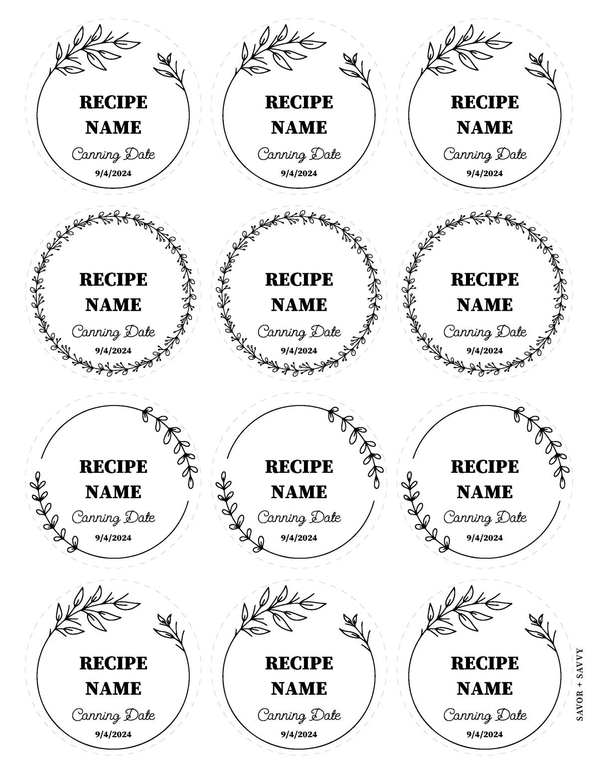 Free Printable & Editable Canning Labels - Savor + Savvy with regard to Free Printable Labels For Jars